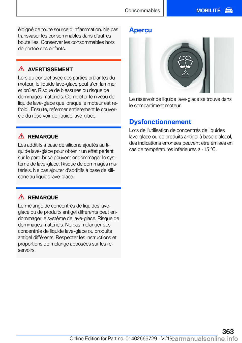 BMW M5 2020  Notices Demploi (in French) �é�l�o�i�g�n�é��d�e��t�o�u�t�e��s�o�u�r�c�e��d�'�i�n�f�l�a�m�m�a�t�i�o�n�.��N�e��p�a�s
�t�r�a�n�s�v�a�s�e�r��l�e�s��c�o�n�s�o�m�m�a�b�l�e�s��d�a�n�s��d�'�a�u�t�r�e�s �b�o�u�t�e�i�l