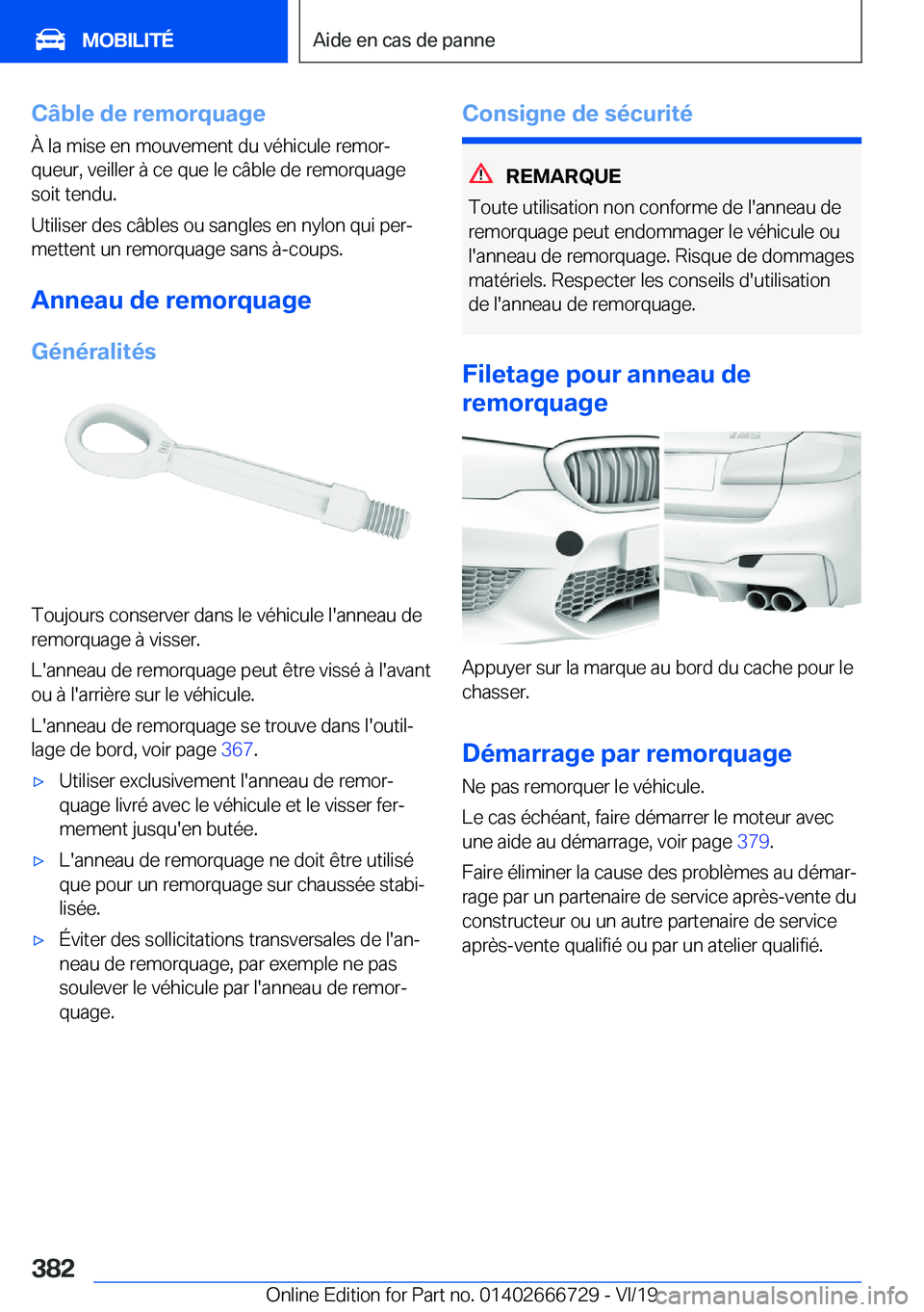 BMW M5 2020  Notices Demploi (in French) �C�