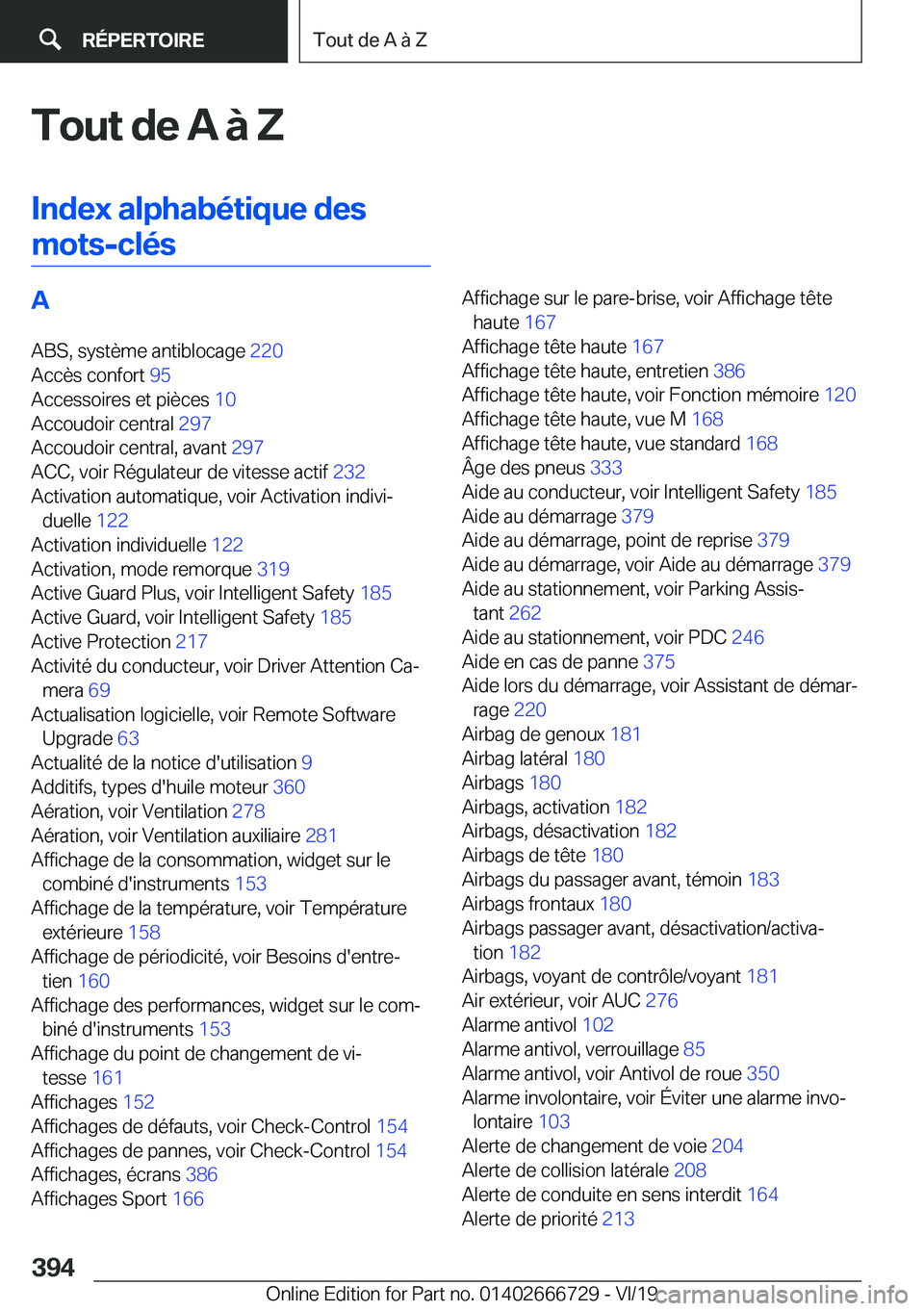 BMW M5 2020  Notices Demploi (in French) �T�o�u�t��d�e��A��