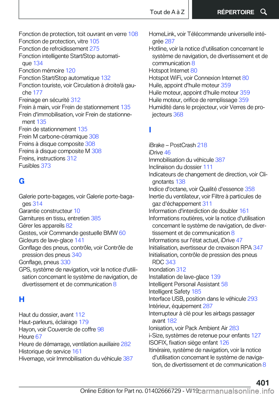 BMW M5 2020  Notices Demploi (in French) �F�o�n�c�t�i�o�n��d�e��p�r�o�t�e�c�t�i�o�n�,��t�o�i�t��o�u�v�r�a�n�t��e�n��v�e�r�r�e��1�0�8�
�F�o�n�c�t�i�o�n��d�e��p�r�o�t�e�c�t�i�o�n�,��v�i�t�r�e� �1�0�5�
�F�o�n�c�t�i�o�n��d�e��r�e�