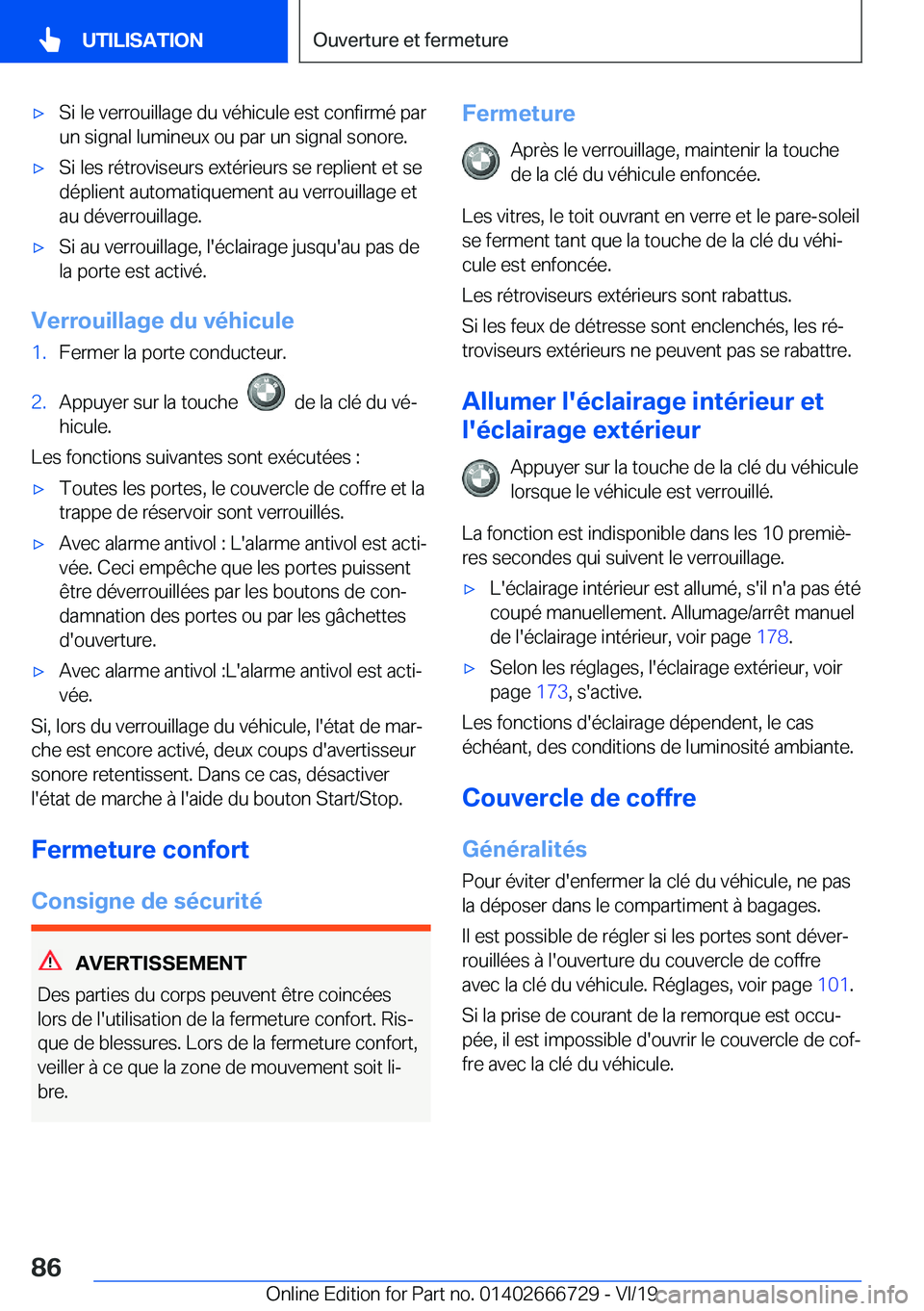 BMW M5 2020  Notices Demploi (in French) 'x�S�i��l�e��v�e�r�r�o�u�i�l�l�a�g�e��d�u��v�é�h�i�c�u�l�e��e�s�t��c�o�n�f�i�r�m�é��p�a�r�u�n��s�i�g�n�a�l��l�u�m�i�n�e�u�x��o�u��p�a�r��u�n��s�i�g�n�a�l��s�o�n�o�r�e�.'x�S�i�