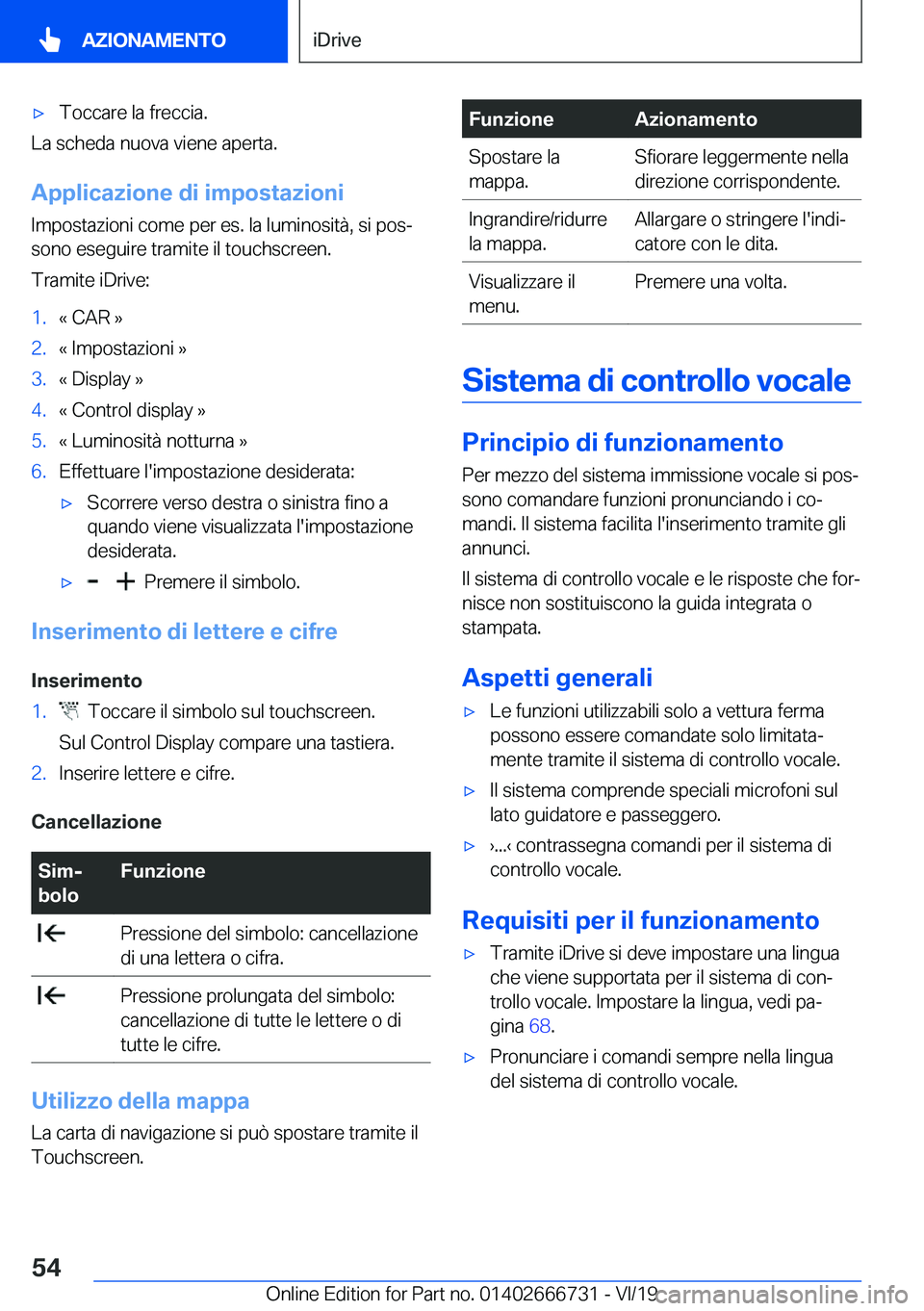 BMW M5 2020  Libretti Di Uso E manutenzione (in Italian) 'x�T�o�c�c�a�r�e��l�a��f�r�e�c�c�i�a�.
�L�a��s�c�h�e�d�a��n�u�o�v�a��v�i�e�n�e��a�p�e�r�t�a�.
�A�p�p�l�i�c�a�z�i�o�n�e��d�i��i�m�p�o�s�t�a�z�i�o�n�i
�I�m�p�o�s�t�a�z�i�o�n�i��c�o�m�e��p�