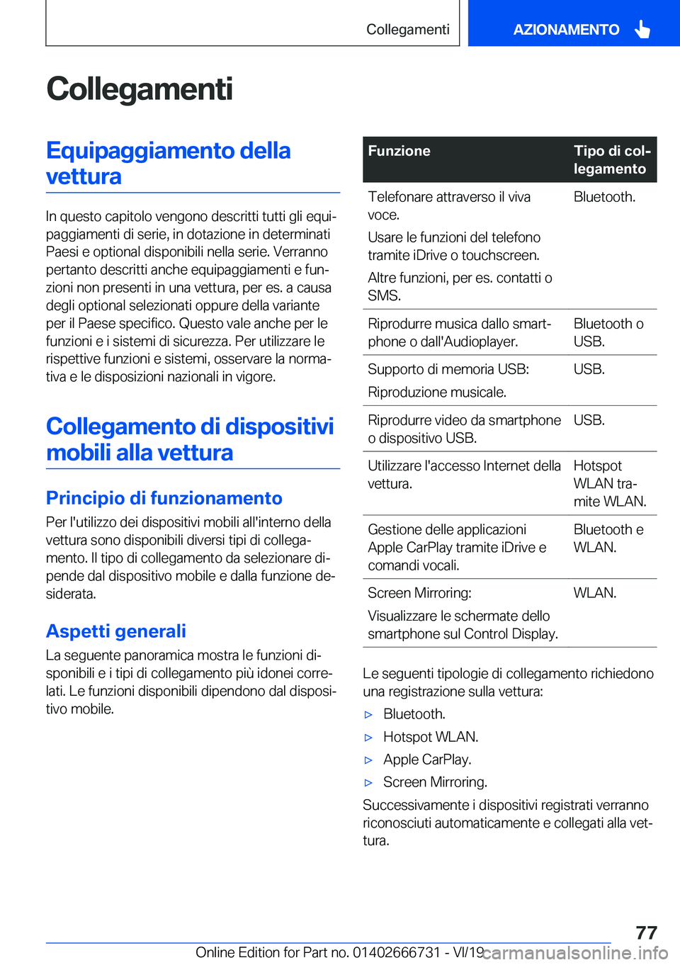 BMW M5 2020  Libretti Di Uso E manutenzione (in Italian) �C�o�l�l�e�g�a�m�e�n�t�i�E�q�u�i�p�a�g�g�i�a�m�e�n�t�o��d�e�l�l�a�v�e�t�t�u�r�a
�I�n��q�u�e�s�t�o��c�a�p�i�t�o�l�o��v�e�n�g�o�n�o��d�e�s�c�r�i�t�t�i��t�u�t�t�i��g�l�i��e�q�u�iª
�p�a�g�g�i�a�