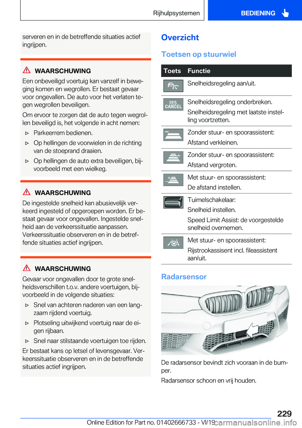 BMW M5 2020  Instructieboekjes (in Dutch) �s�e�r�v�e�r�e�n��e�n��i�n��d�e��b�e�t�r�e�f�f�e�n�d�e��s�i�t�u�a�t�i�e�s��a�c�t�i�e�f�i�n�g�r�i�j�p�e�n�.
�W�A�A�R�S�C�H�U�W�I�N�G
�E�e�n��o�n�b�e�v�e�i�l�i�g�d��v�o�e�r�t�u�i�g��k�a�n��v�a