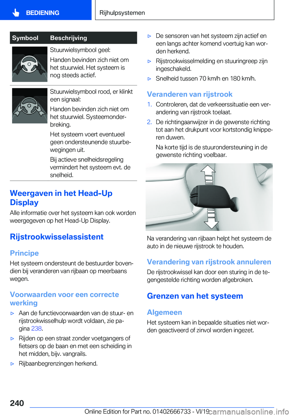 BMW M5 2020  Instructieboekjes (in Dutch) �S�y�m�b�o�o�l�B�e�s�c�h�r�i�j�v�i�n�g�S�t�u�u�r�w�i�e�l�s�y�m�b�o�o�l��g�e�e�l�:
�H�a�n�d�e�n��b�e�v�i�n�d�e�n��z�i�c�h��n�i�e�t��o�m
�h�e�t��s�t�u�u�r�w�i�e�l�.��H�e�t��s�y�s�t�e�e�m��i�s
�