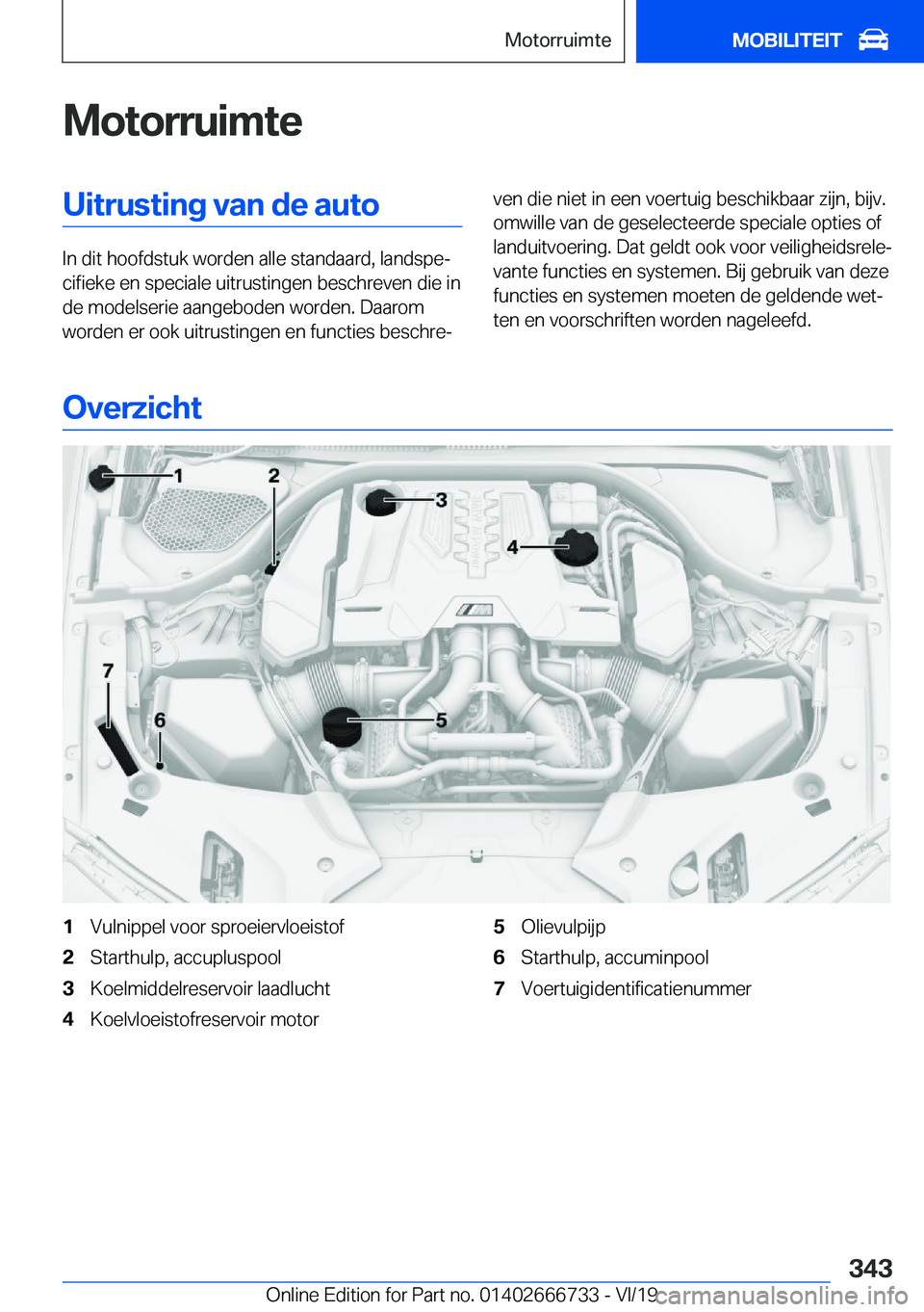 BMW M5 2020  Instructieboekjes (in Dutch) �M�o�t�o�r�r�u�i�m�t�e�U�i�t�r�u�s�t�i�n�g��v�a�n��d�e��a�u�t�o
�I�n��d�i�t��h�o�o�f�d�s�t�u�k��w�o�r�d�e�n��a�l�l�e��s�t�a�n�d�a�a�r�d�,��l�a�n�d�s�p�ej�c�i�f�i�e�k�e��e�n��s�p�e�c�i�a�l�