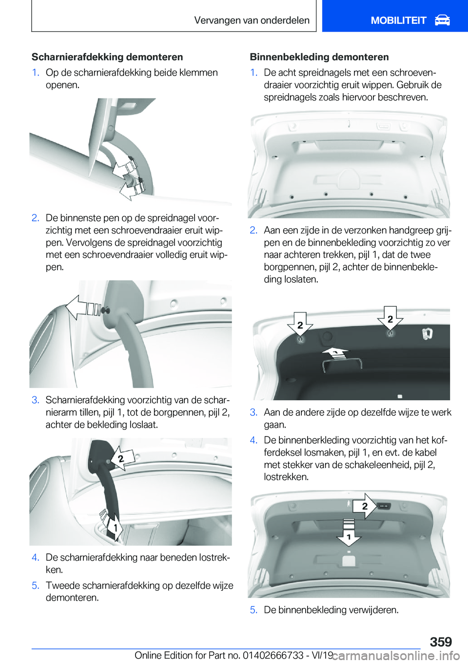 BMW M5 2020  Instructieboekjes (in Dutch) �S�c�h�a�r�n�i�e�r�a�f�d�e�k�k�i�n�g��d�e�m�o�n�t�e�r�e�n�1�.�O�p��d�e��s�c�h�a�r�n�i�e�r�a�f�d�e�k�k�i�n�g��b�e�i�d�e��k�l�e�m�m�e�n
�o�p�e�n�e�n�.�2�.�D�e��b�i�n�n�e�n�s�t�e��p�e�n��o�p��d�