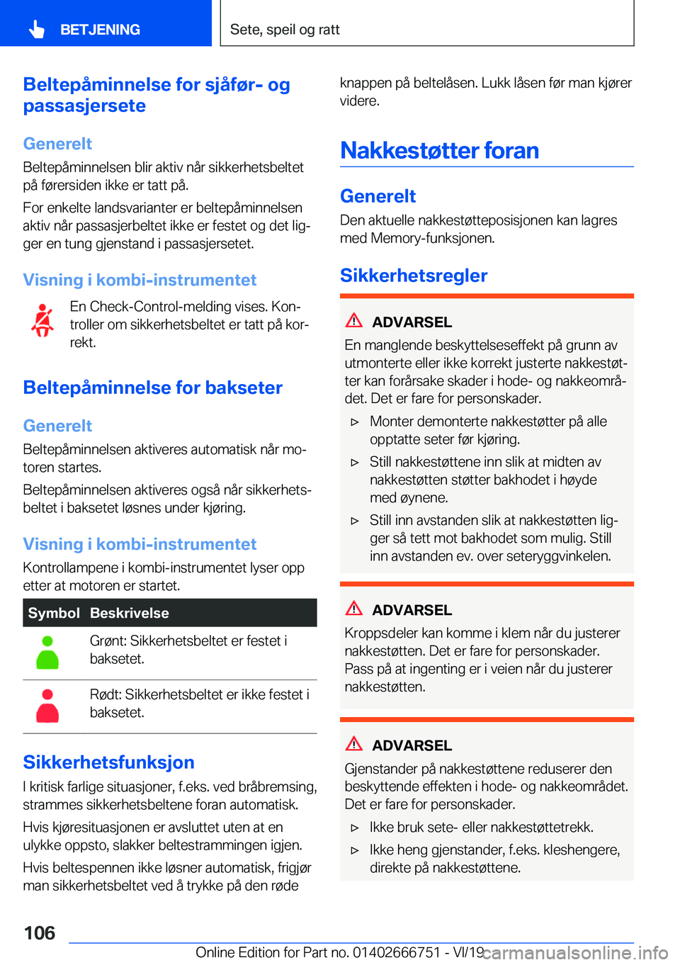 BMW M5 2020  InstruksjonsbØker (in Norwegian) �B�e�l�t�e�p�å�m�i�n�n�e�l�s�e��f�o�r��s�j�å�f�