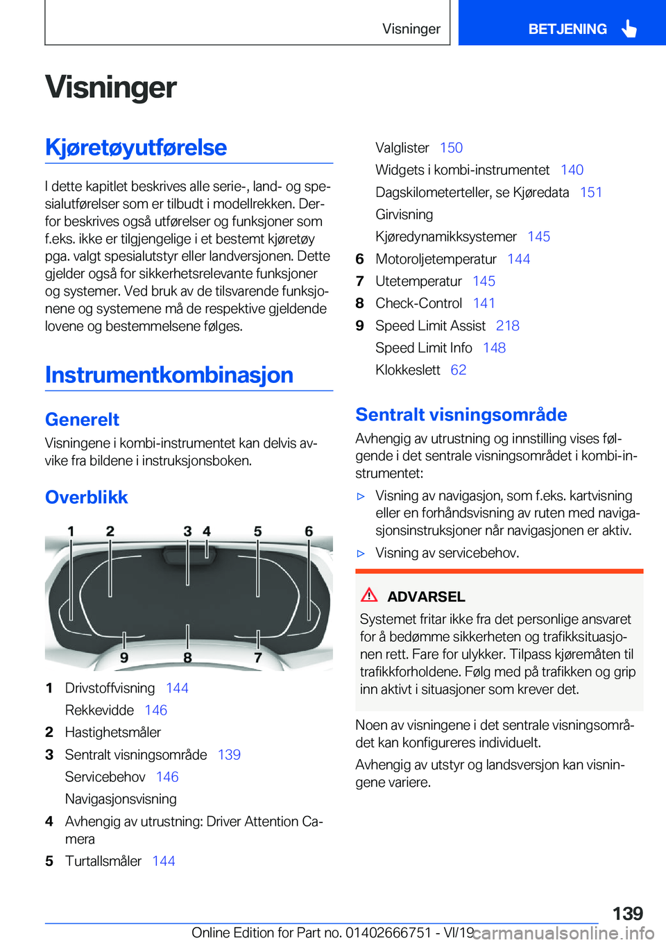 BMW M5 2020  InstruksjonsbØker (in Norwegian) �V�i�s�n�i�n�g�e�r�K�j�