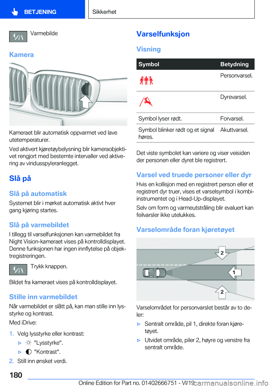BMW M5 2020  InstruksjonsbØker (in Norwegian) �V�a�r�m�e�b�i�l�d�e
�K�a�m�e�r�a
�K�a�m�e�r�a�e�t��b�l�i�r��a�u�t�o�m�a�t�i�s�k��o�p�p�v�a�r�m�e�t��v�e�d��l�a�v�e
�u�t�e�t�e�m�p�e�r�a�t�u�r�e�r�.
�V�e�d��a�k�t�i�v�e�r�t��k�j�