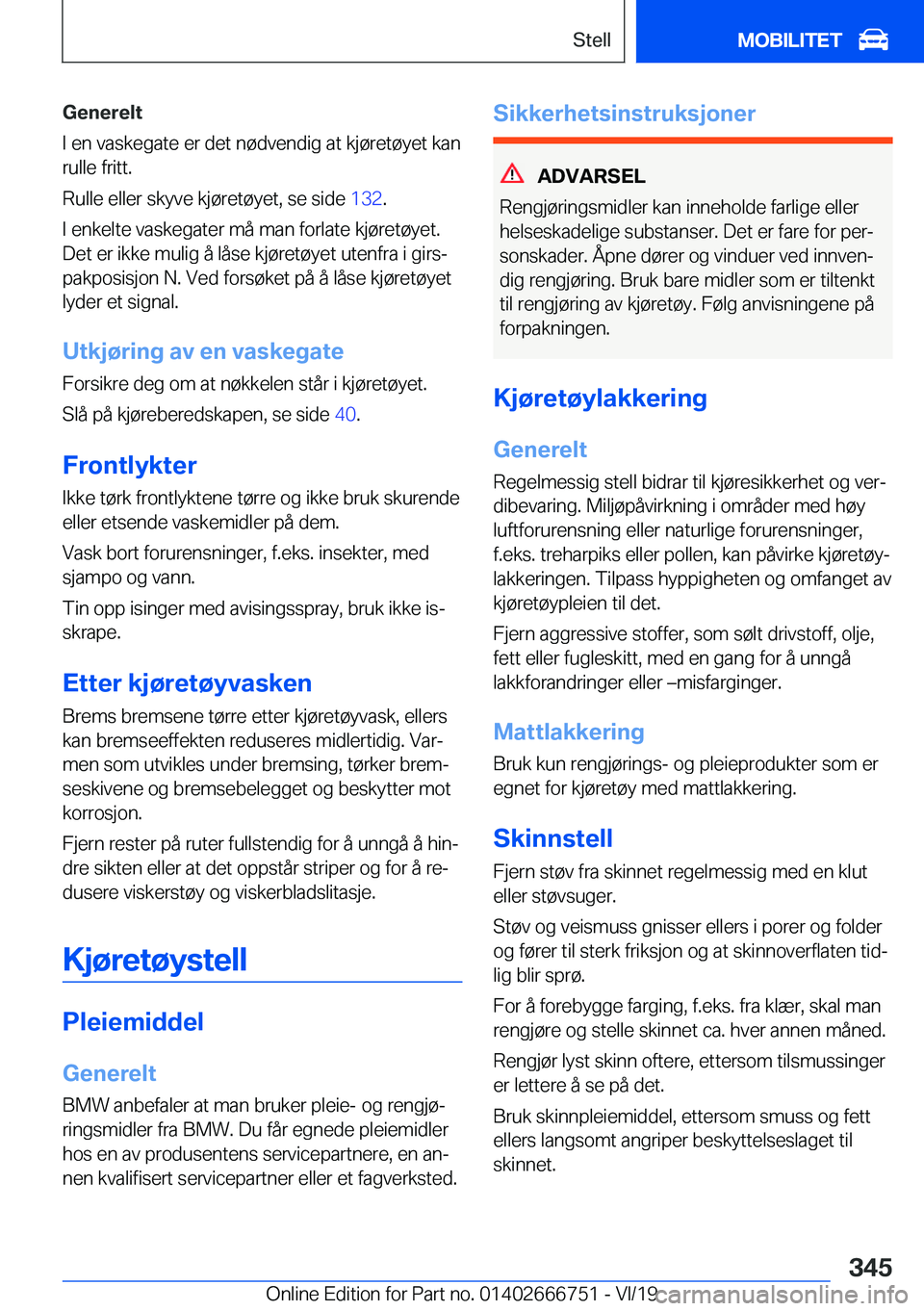 BMW M5 2020  InstruksjonsbØker (in Norwegian) �G�e�n�e�r�e�l�t
�I��e�n��v�a�s�k�e�g�a�t�e��e�r��d�e�t��n�