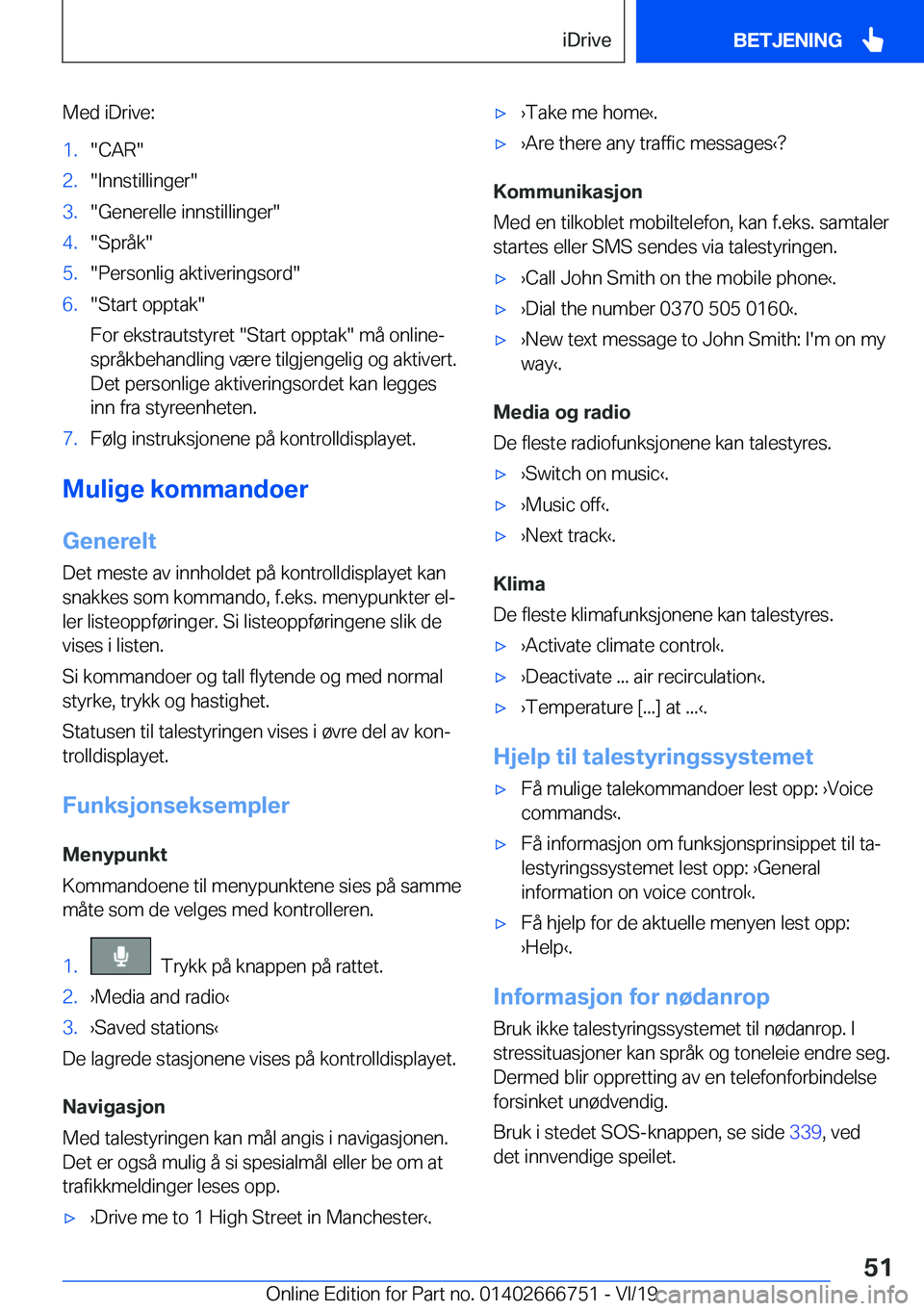 BMW M5 2020  InstruksjonsbØker (in Norwegian) �M�e�d��i�D�r�i�v�e�:�1�.��C�A�R��2�.��I�n�n�s�t�i�l�l�i�n�g�e�r��3�.��G�e�n�e�r�e�l�l�e��i�n�n�s�t�i�l�l�i�n�g�e�r��4�.��S�p�r�å�k��5�.��P�e�r�s�o�n�l�i�g��a�k�t�i�v�e�r�i�n�g�s�o�r�d��