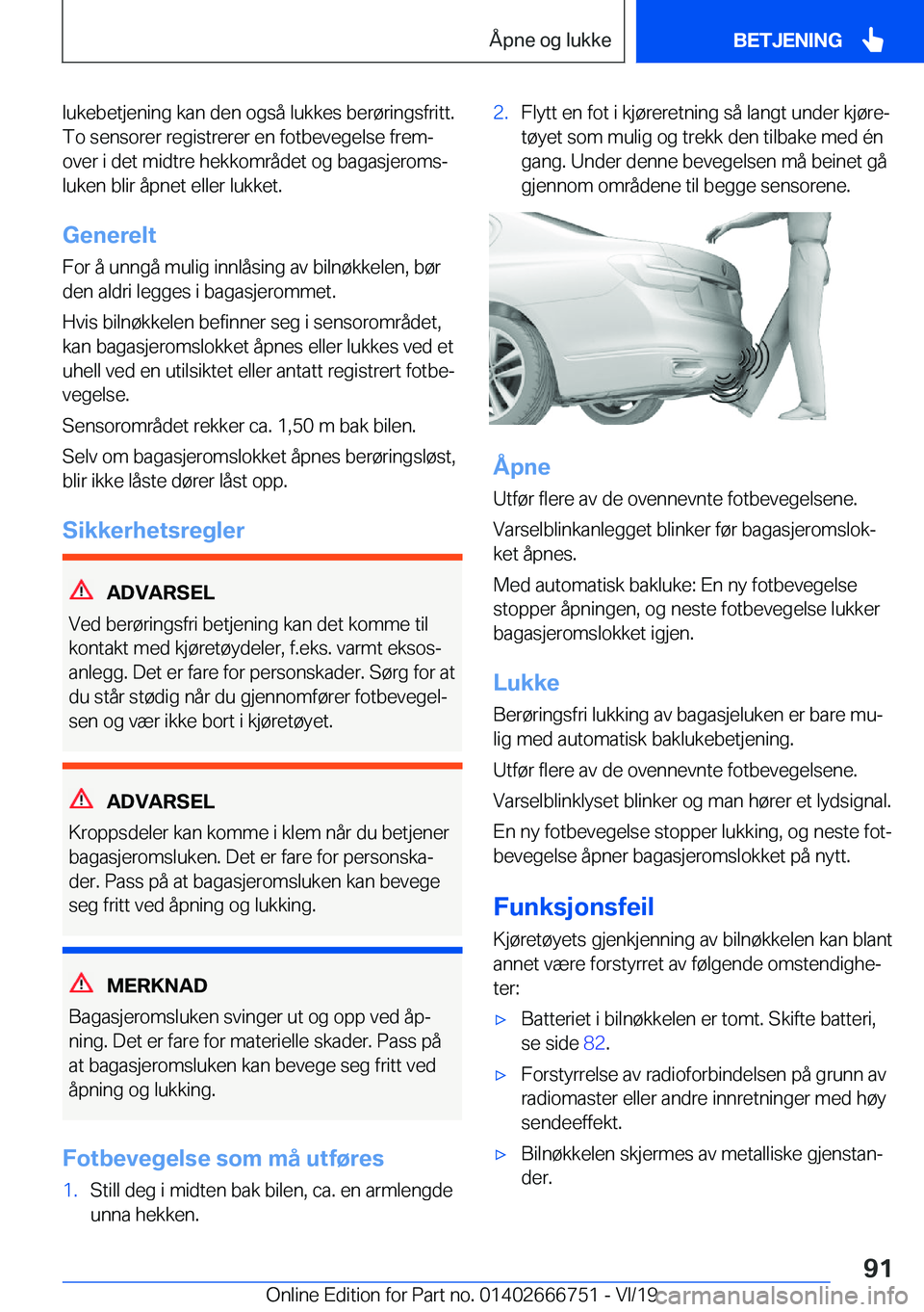 BMW M5 2020  InstruksjonsbØker (in Norwegian) �l�u�k�e�b�e�t�j�e�n�i�n�g��k�a�n��d�e�n��o�g�s�å��l�u�k�k�e�s��b�e�r�