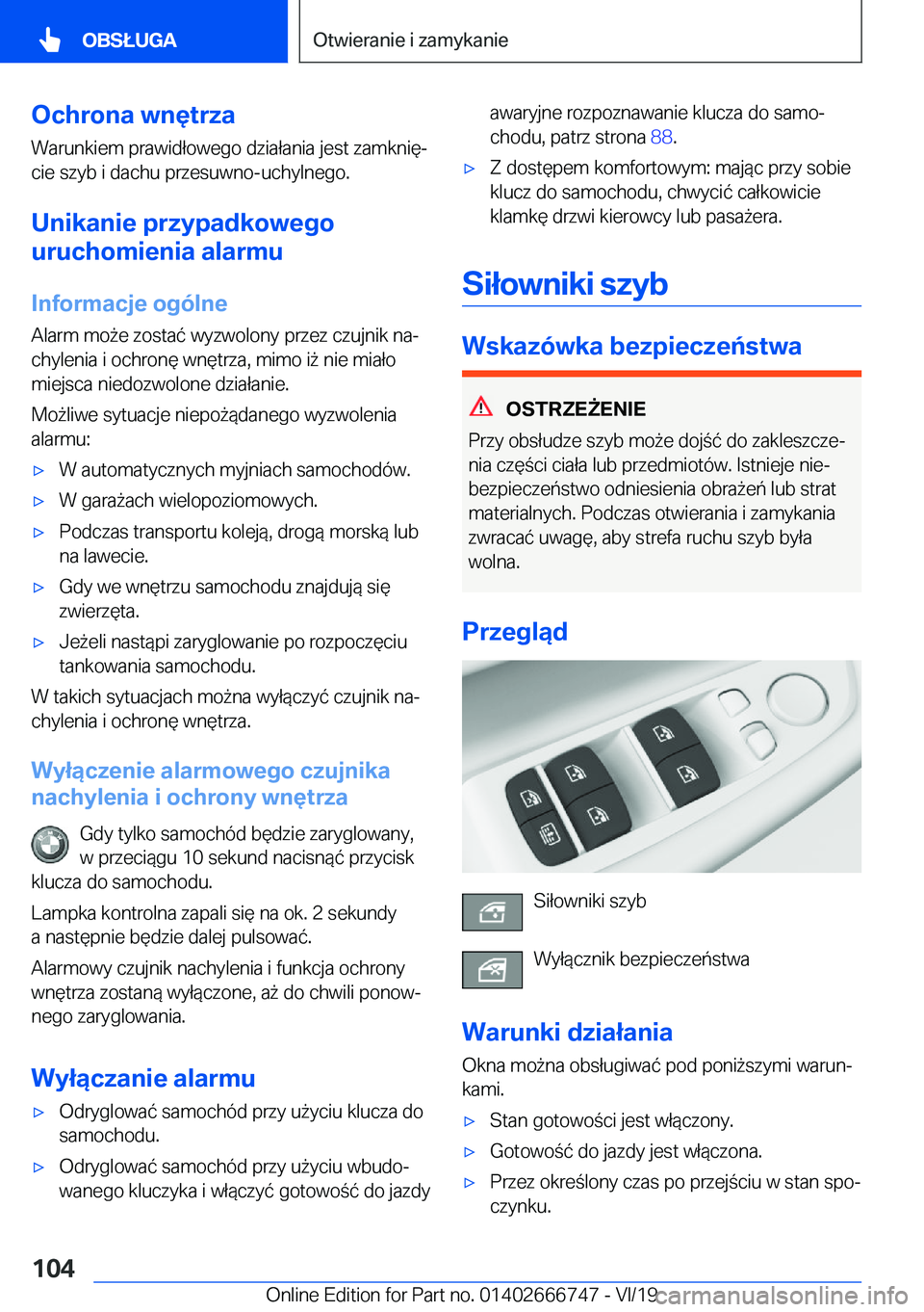 BMW M5 2020  Instrukcja obsługi (in Polish) �O�c�h�r�o�n�a��w�n�