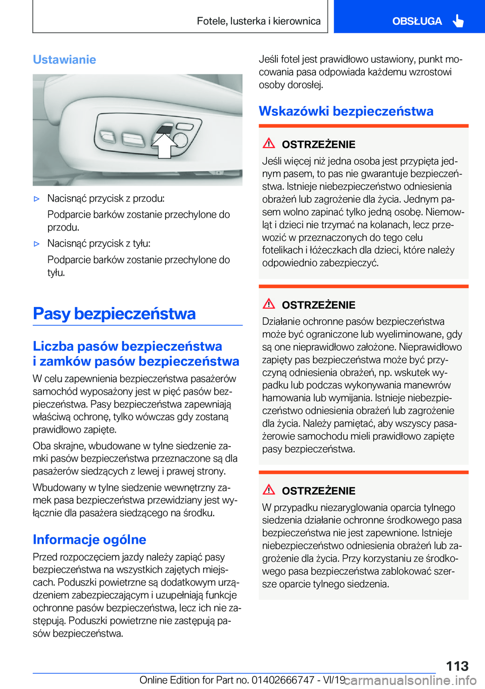 BMW M5 2020  Instrukcja obsługi (in Polish) �U�s�t�a�w�i�a�n�i�e'x�N�a�c�i�s�n�