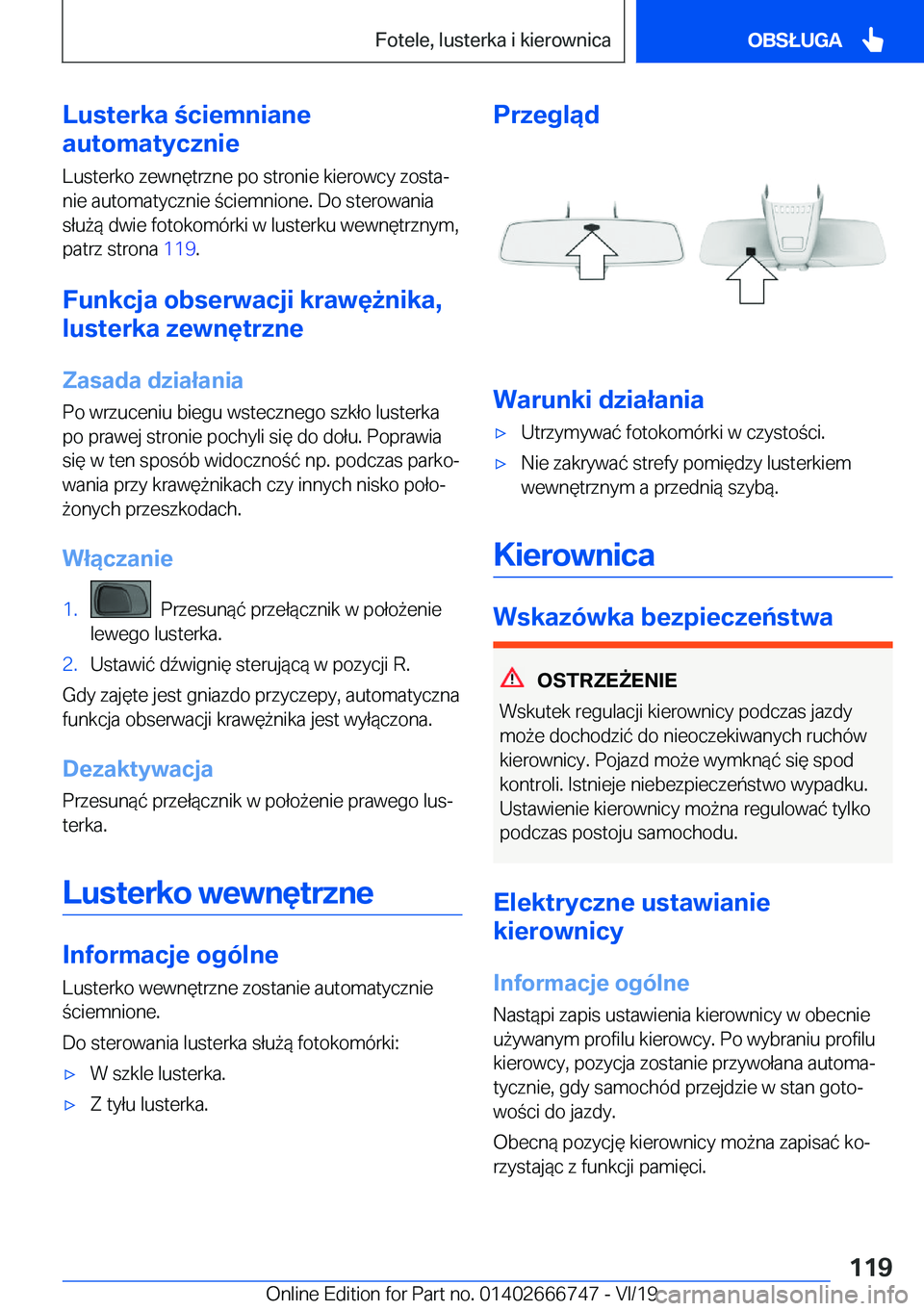 BMW M5 2020  Instrukcja obsługi (in Polish) �L�u�s�t�e�r�k�a��c�i�e�m�n�i�a�n�e
�a�u�t�o�m�a�t�y�c�z�n�i�e
�L�u�s�t�e�r�k�o��z�e�w�n�