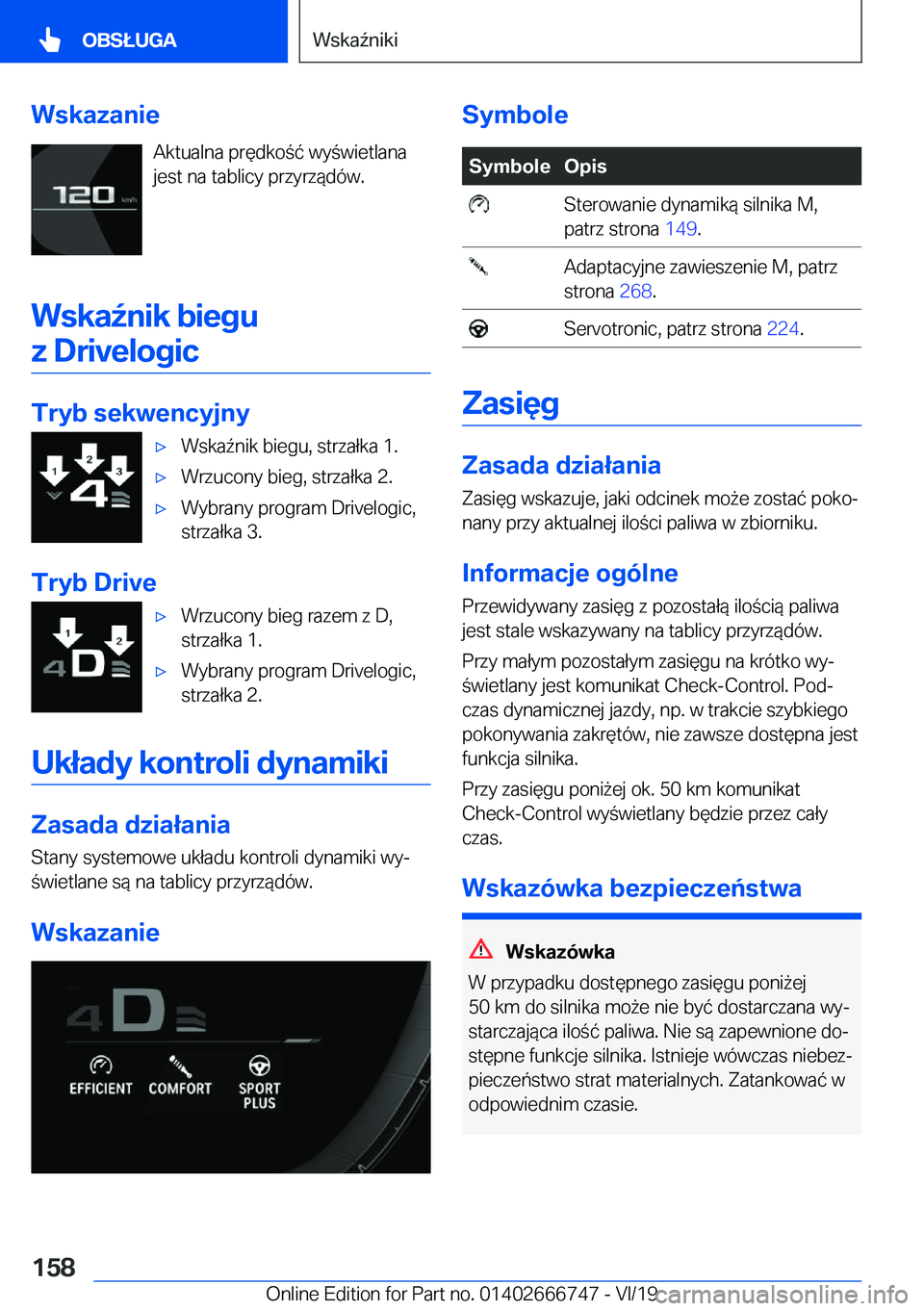 BMW M5 2020  Instrukcja obsługi (in Polish) �W�s�k�a�z�a�n�i�e�A�k�t�u�a�l�n�a��p�r�