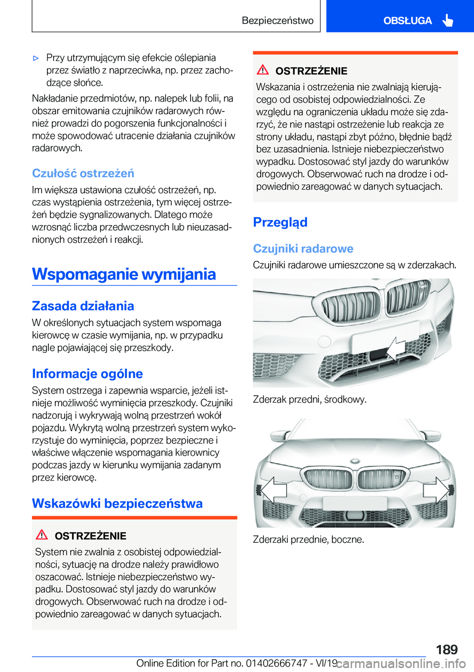 BMW M5 2020  Instrukcja obsługi (in Polish) 'x�P�r�z�y��u�t�r�z�y�m�u�j�