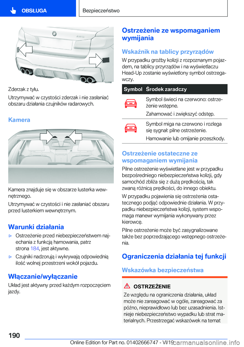 BMW M5 2020  Instrukcja obsługi (in Polish) �Z�d�e�r�z�a�k��z��t�y�ł�u�.
�U�t�r�z�y�m�y�w�a�