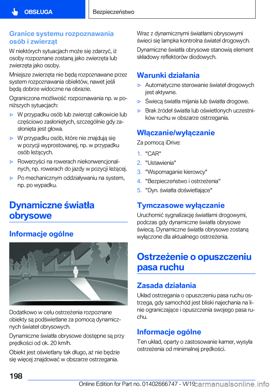 BMW M5 2020  Instrukcja obsługi (in Polish) �G�r�a�n�i�c�e��s�y�s�t�e�m�u��r�o�z�p�o�z�n�a�w�a�n�i�a
�o�s�