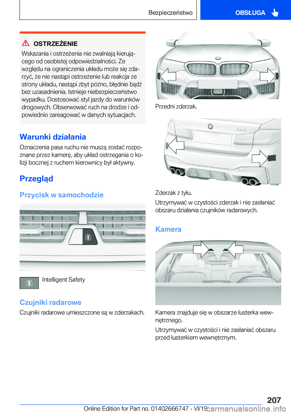 BMW M5 2020  Instrukcja obsługi (in Polish) �O�S�T�R�Z�E8�E�N�I�E
�W�s�k�a�z�a�n�i�a��i��o�s�t�r�z�e9�e�n�i�a��n�i�e��z�w�a�l�n�i�a�j�