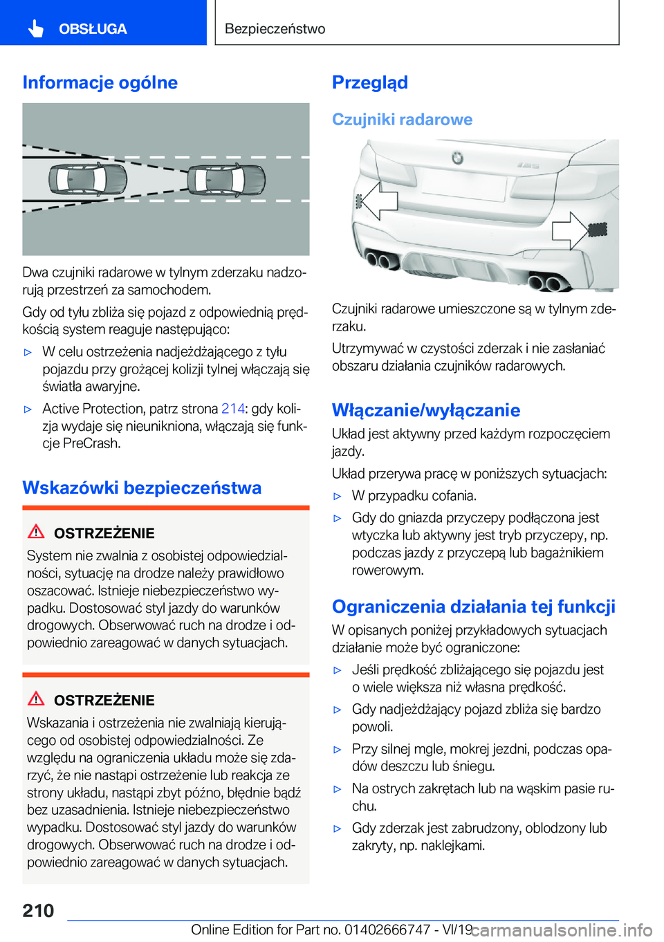 BMW M5 2020  Instrukcja obsługi (in Polish) �I�n�f�o�r�m�a�c�j�e��o�g�