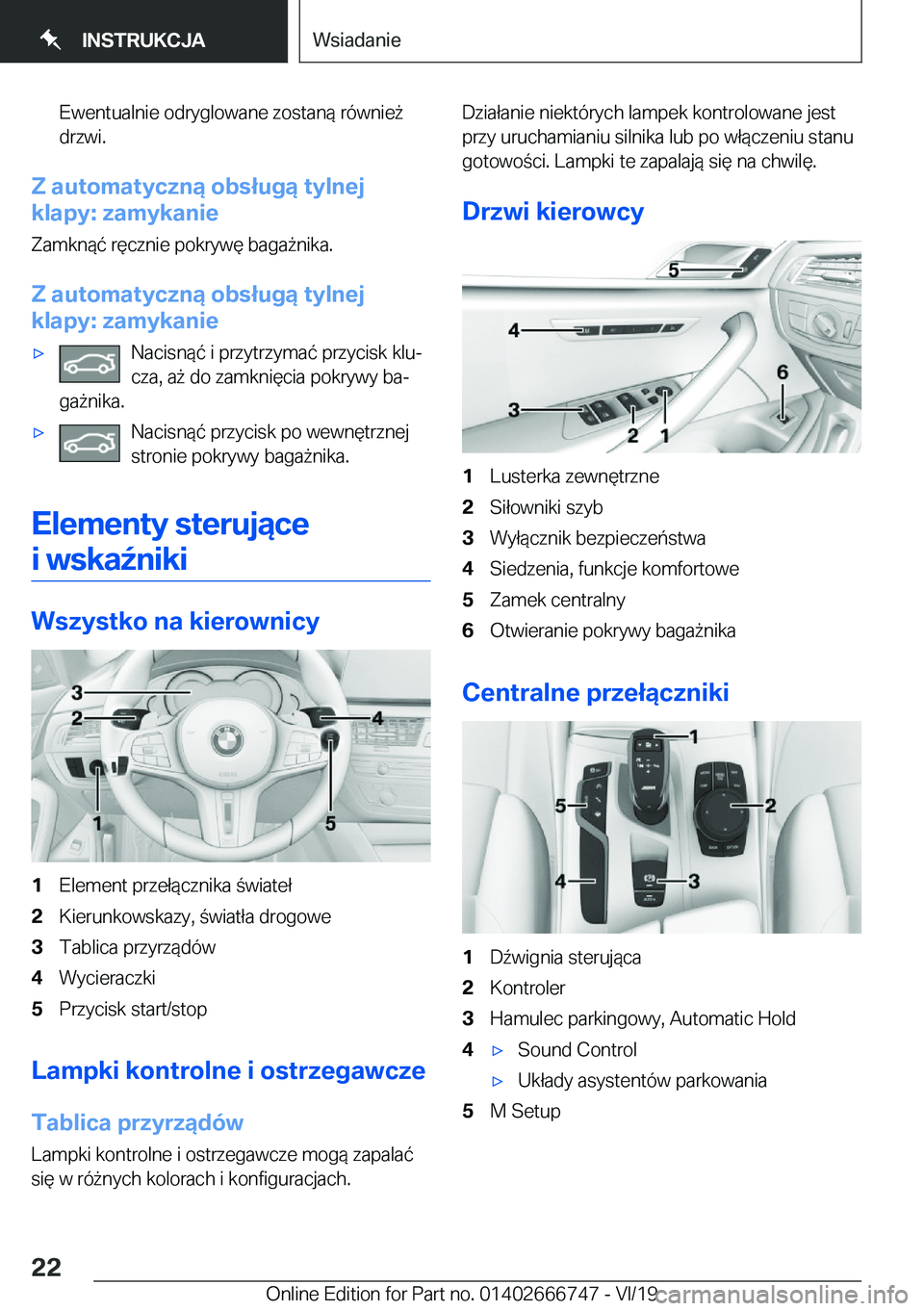 BMW M5 2020  Instrukcja obsługi (in Polish) �E�w�e�n�t�u�a�l�n�i�e��o�d�r�y�g�l�o�w�a�n�e��z�o�s�t�a�n�