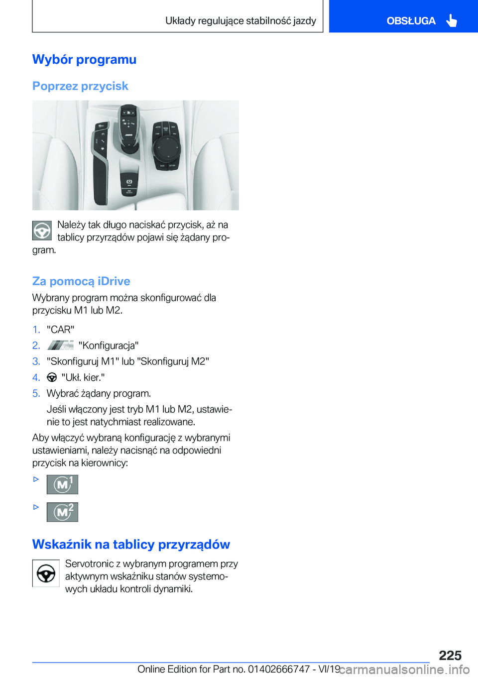 BMW M5 2020  Instrukcja obsługi (in Polish) �W�y�b�
