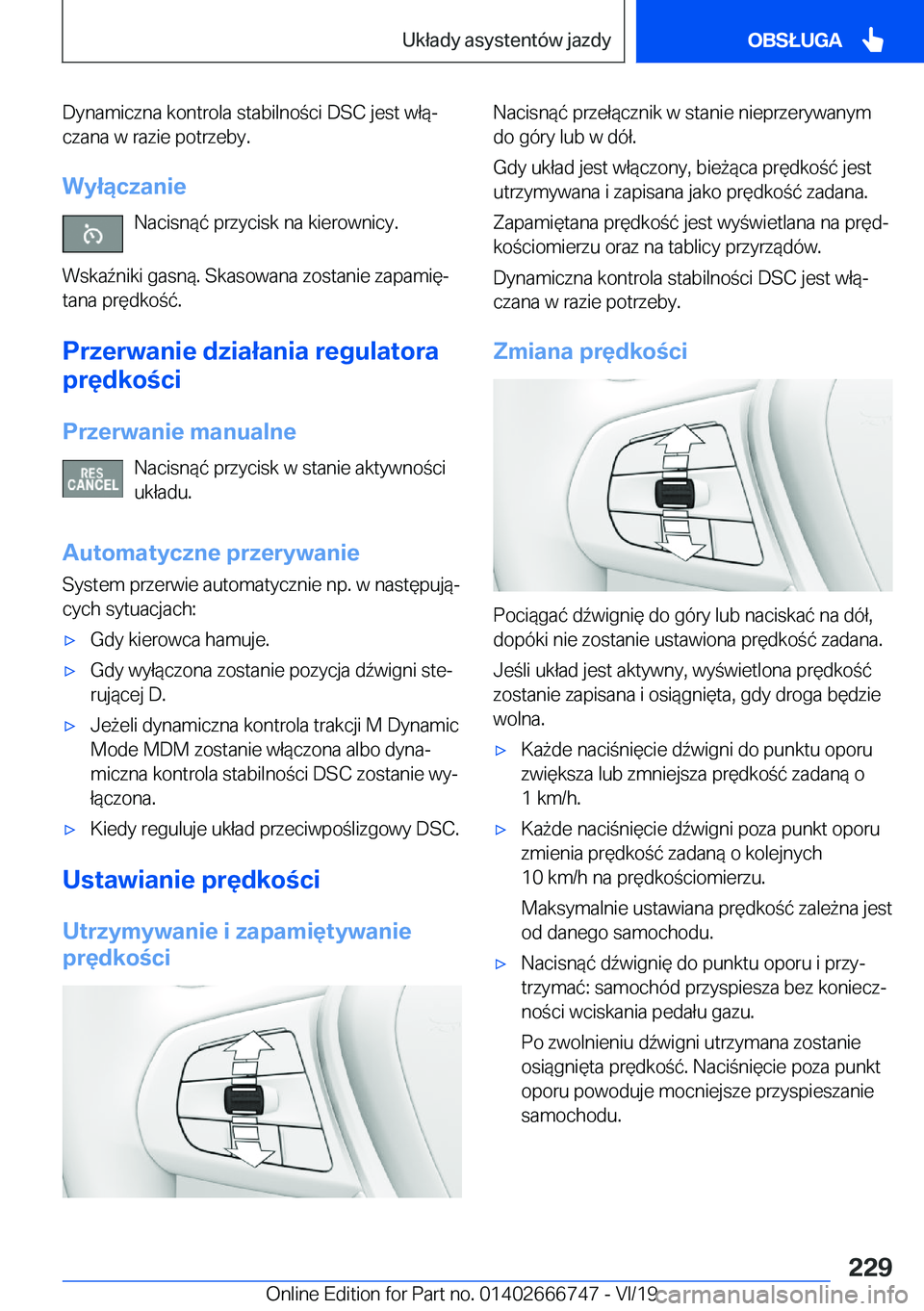 BMW M5 2020  Instrukcja obsługi (in Polish) �D�y�n�a�m�i�c�z�n�a��k�o�n�t�r�o�l�a��s�t�a�b�i�l�n�o�c�i��D�S�C��j�e�s�t��w�ł�