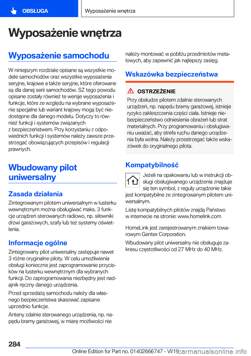 BMW M5 2020  Instrukcja obsługi (in Polish) �W�y�p�o�s�a9�e�n�i�e��w�n�