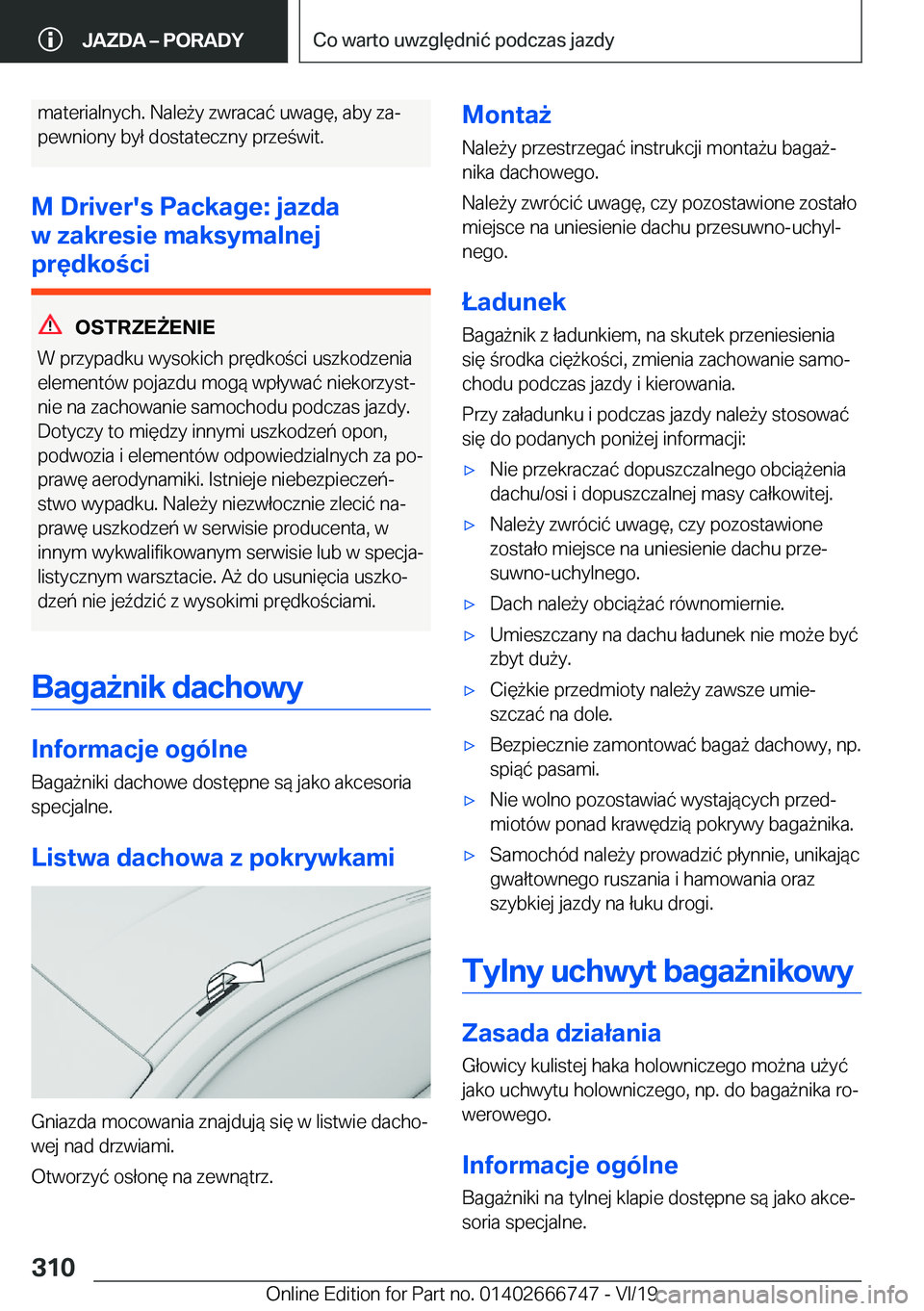 BMW M5 2020  Instrukcja obsługi (in Polish) �m�a�t�e�r�i�a�l�n�y�c�h�.��N�a�l�e9�y��z�w�r�a�c�a�