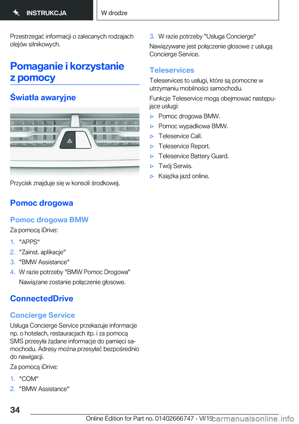 BMW M5 2020  Instrukcja obsługi (in Polish) �P�r�z�e�s�t�r�z�e�g�a�