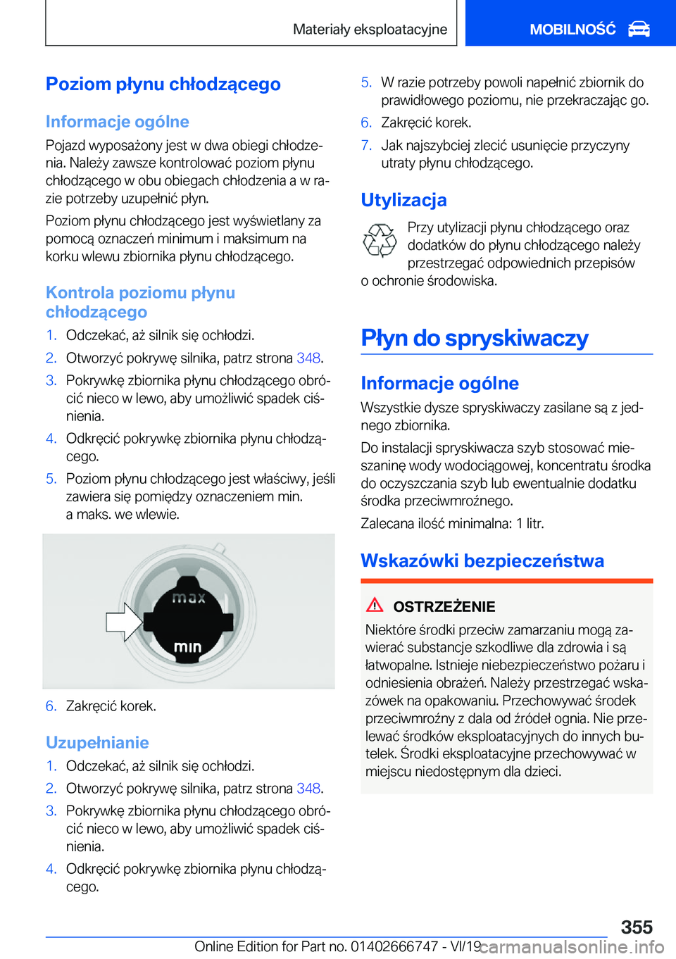 BMW M5 2020  Instrukcja obsługi (in Polish) �P�o�z�i�o�m��p�ł�y�n�u��c�h�ł�o�d�z�ą�c�e�g�o�I�n�f�o�r�m�a�c�j�e��o�g�