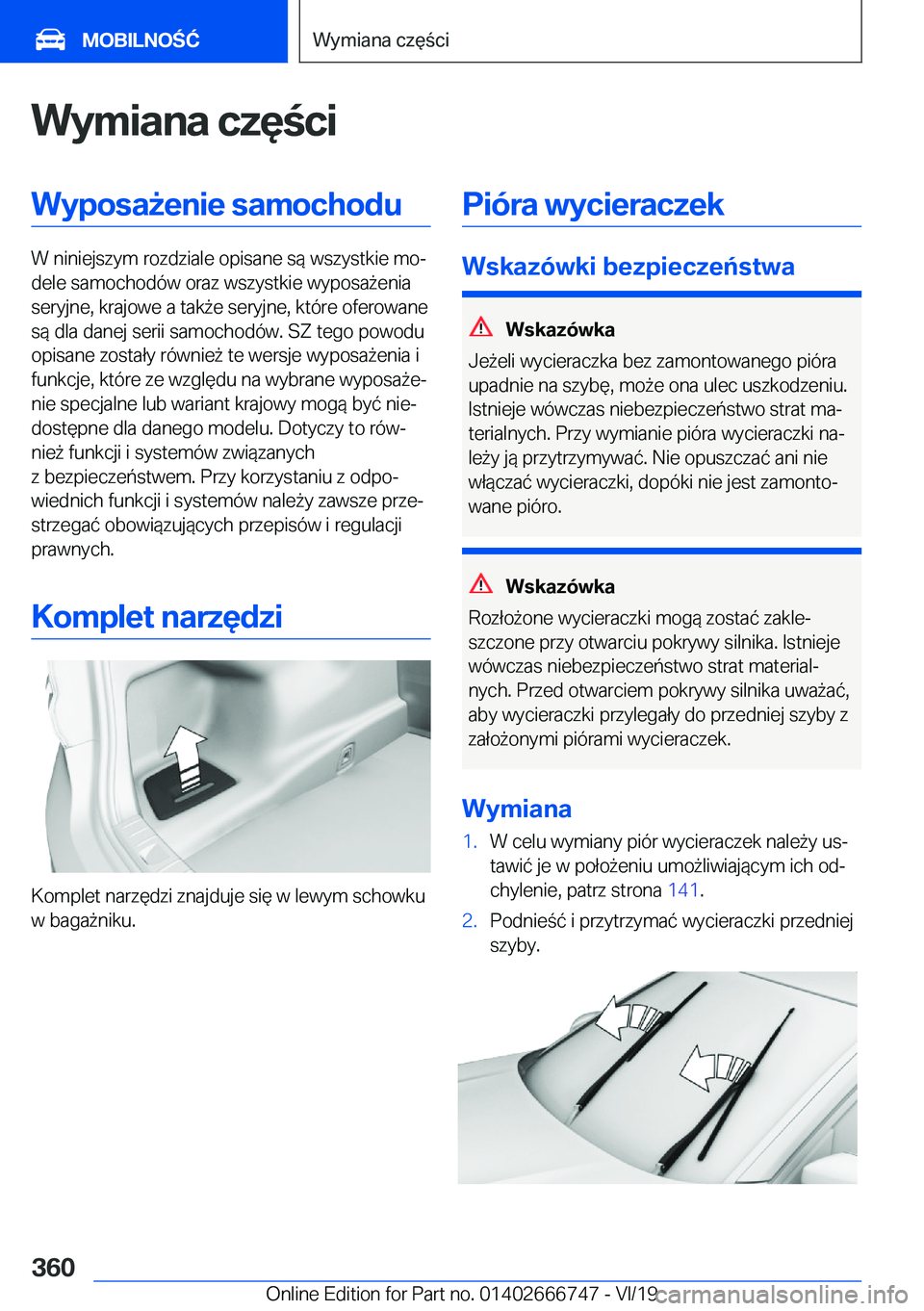 BMW M5 2020  Instrukcja obsługi (in Polish) �W�y�m�i�a�n�a��c�z�