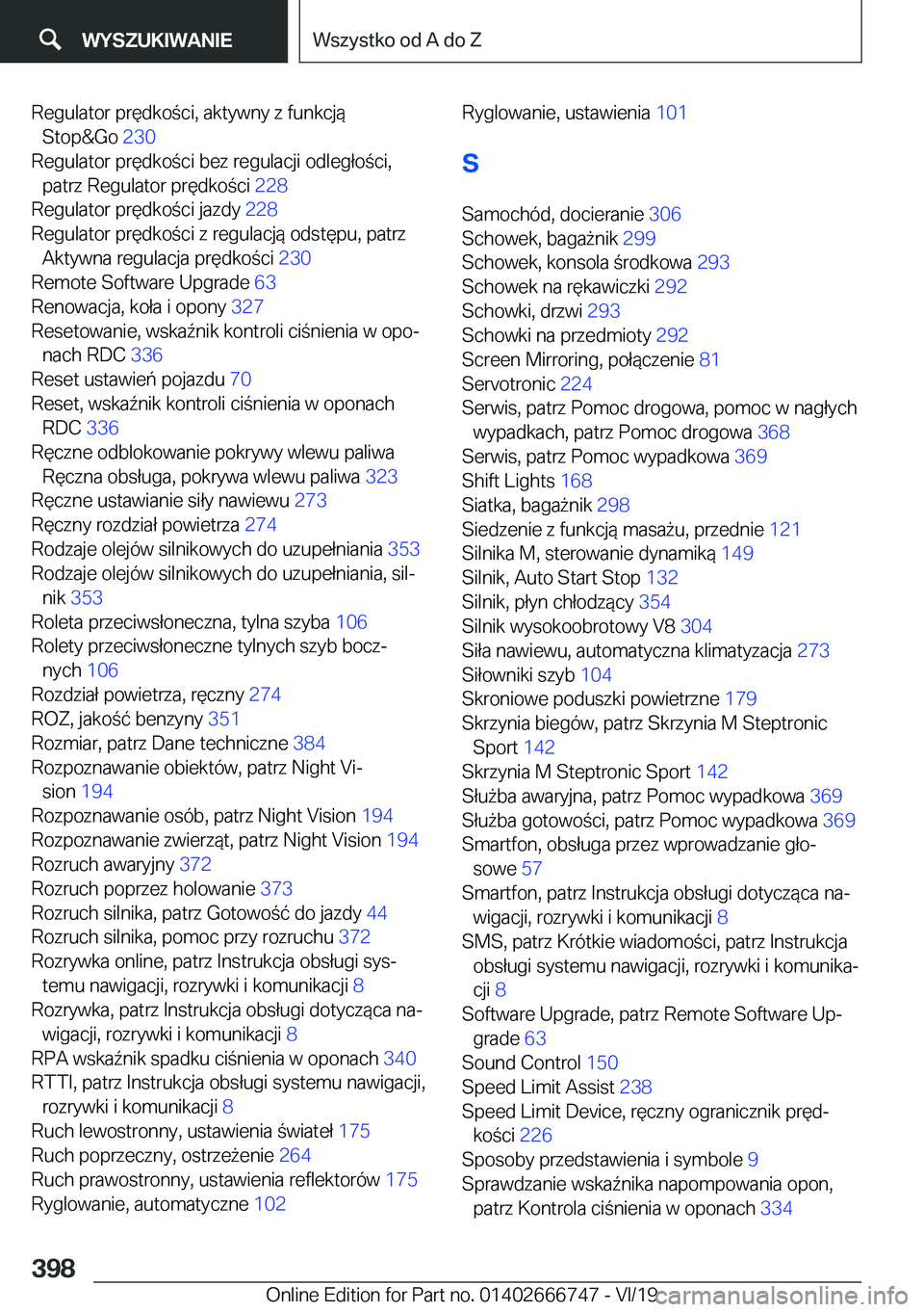BMW M5 2020  Instrukcja obsługi (in Polish) �R�e�g�u�l�a�t�o�r��p�r�
