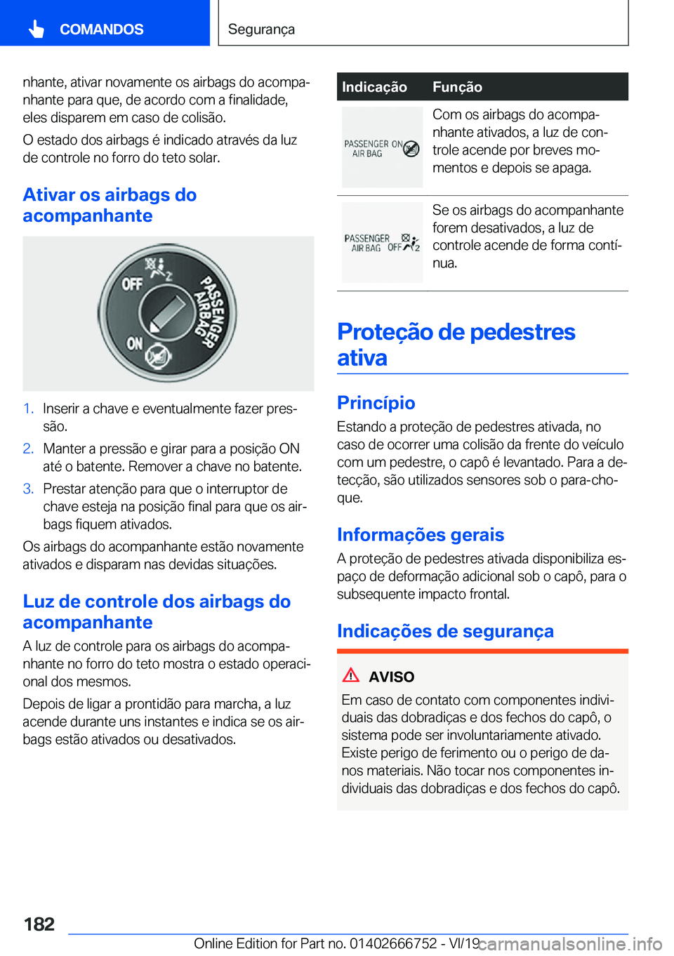 BMW M5 2020  Manual do condutor (in Portuguese) �n�h�a�n�t�e�,��a�t�i�v�a�r��n�o�v�a�m�e�n�t�e��o�s��a�i�r�b�a�g�s��d�o��a�c�o�m�p�aª
�n�h�a�n�t�e��p�a�r�a��q�u�e�,��d�e��a�c�o�r�d�o��c�o�m��a��f�i�n�a�l�i�d�a�d�e�, �e�l�e�s��d�i�s�