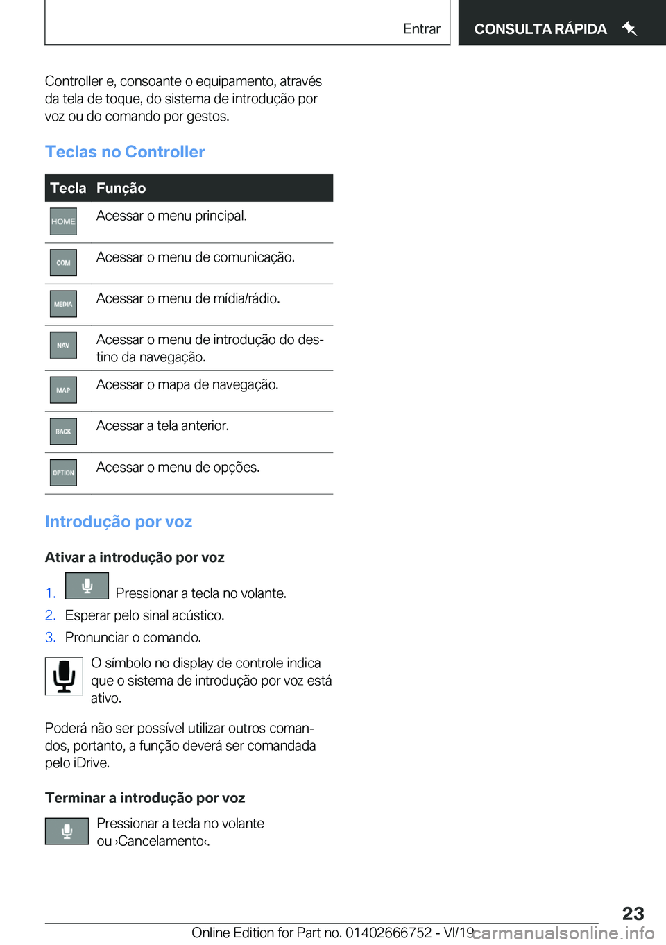 BMW M5 2020  Manual do condutor (in Portuguese) �C�o�n�t�r�o�l�l�e�r��e�,��c�o�n�s�o�a�n�t�e��o��e�q�u�i�p�a�m�e�n�t�o�,��a�t�r�a�v�é�s
�d�a��t�e�l�a��d�e��t�o�q�u�e�,��d�o��s�i�s�t�e�m�a��d�e��i�n�t�r�o�d�u�