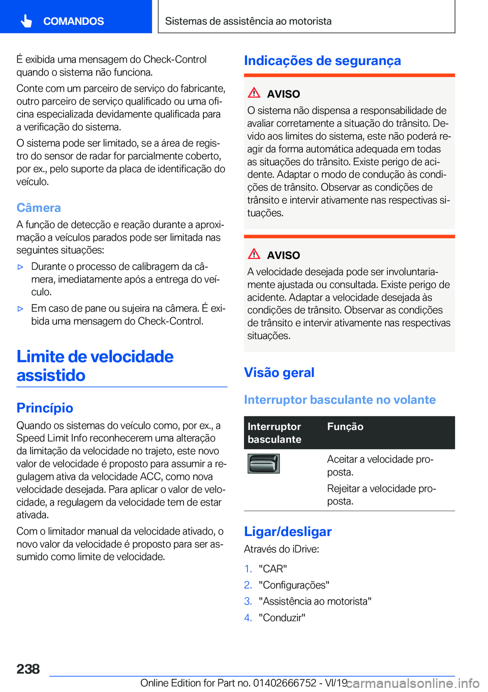 BMW M5 2020  Manual do condutor (in Portuguese) �