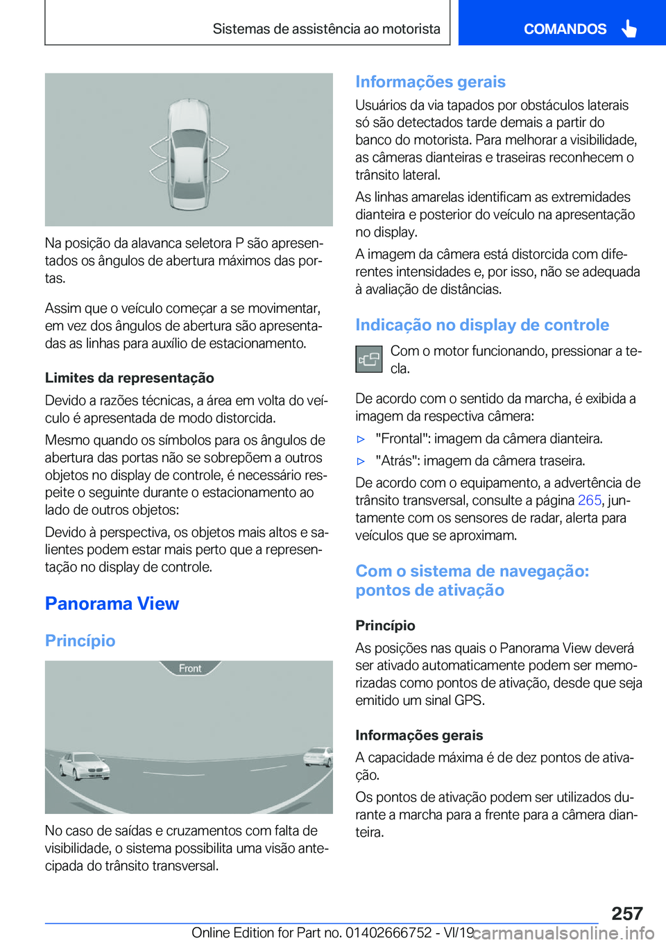 BMW M5 2020  Manual do condutor (in Portuguese) �N�a��p�o�s�i�