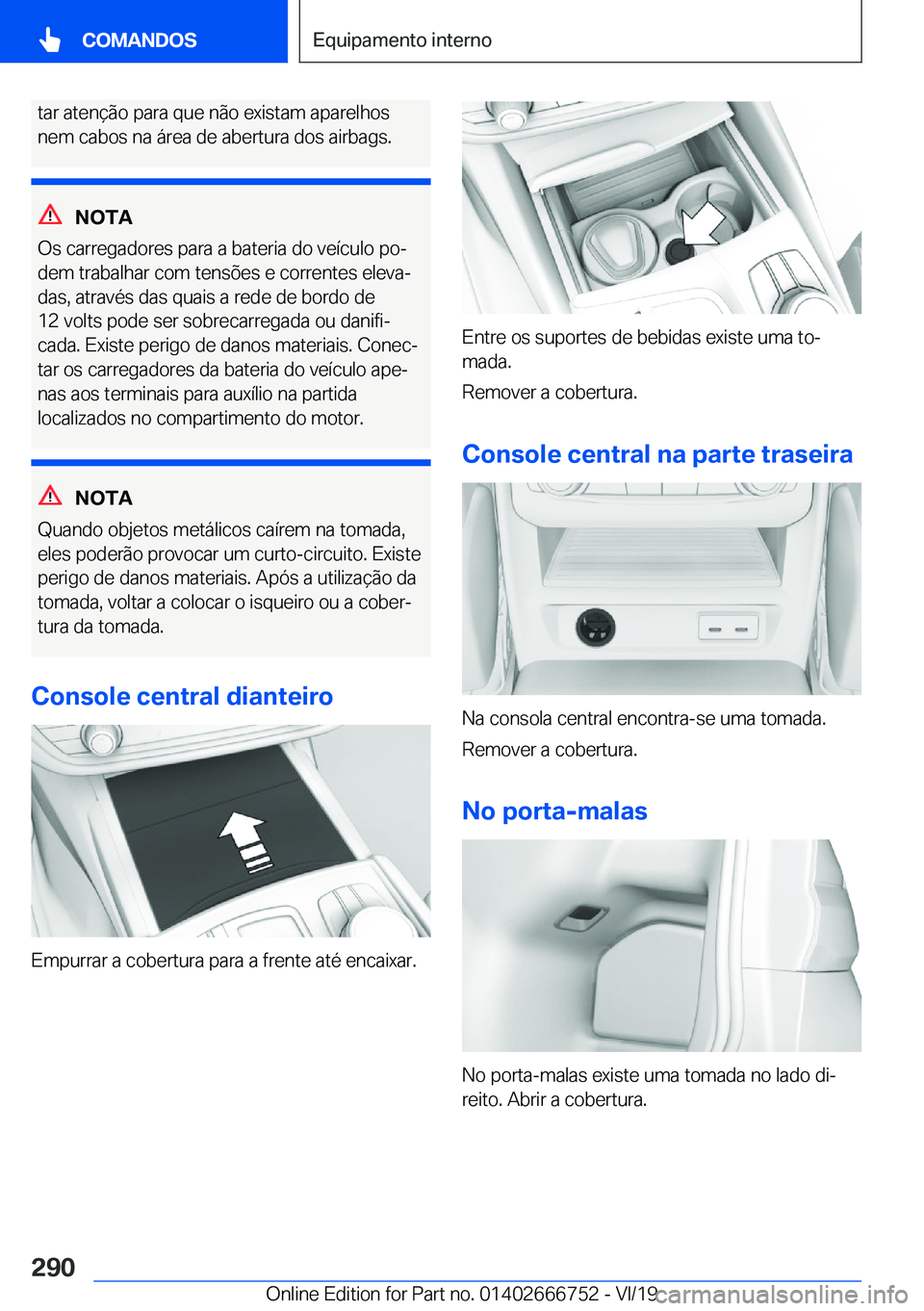 BMW M5 2020  Manual do condutor (in Portuguese) �t�a�r��a�t�e�n�