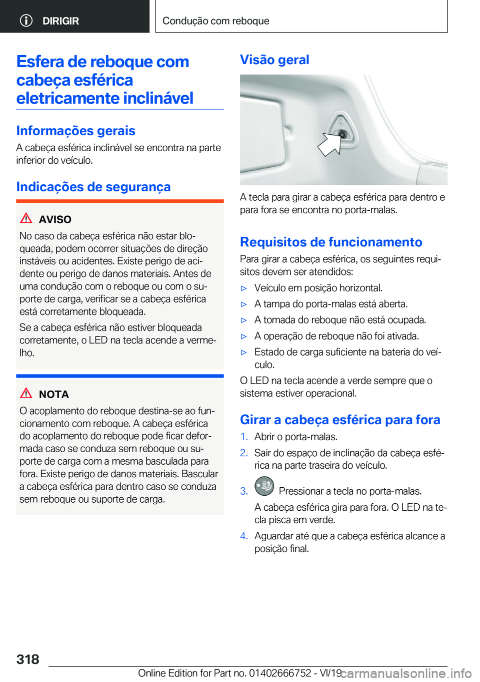 BMW M5 2020  Manual do condutor (in Portuguese) �E�s�f�e�r�a��d�e��r�e�b�o�q�u�e��c�o�m�c�a�b�e�