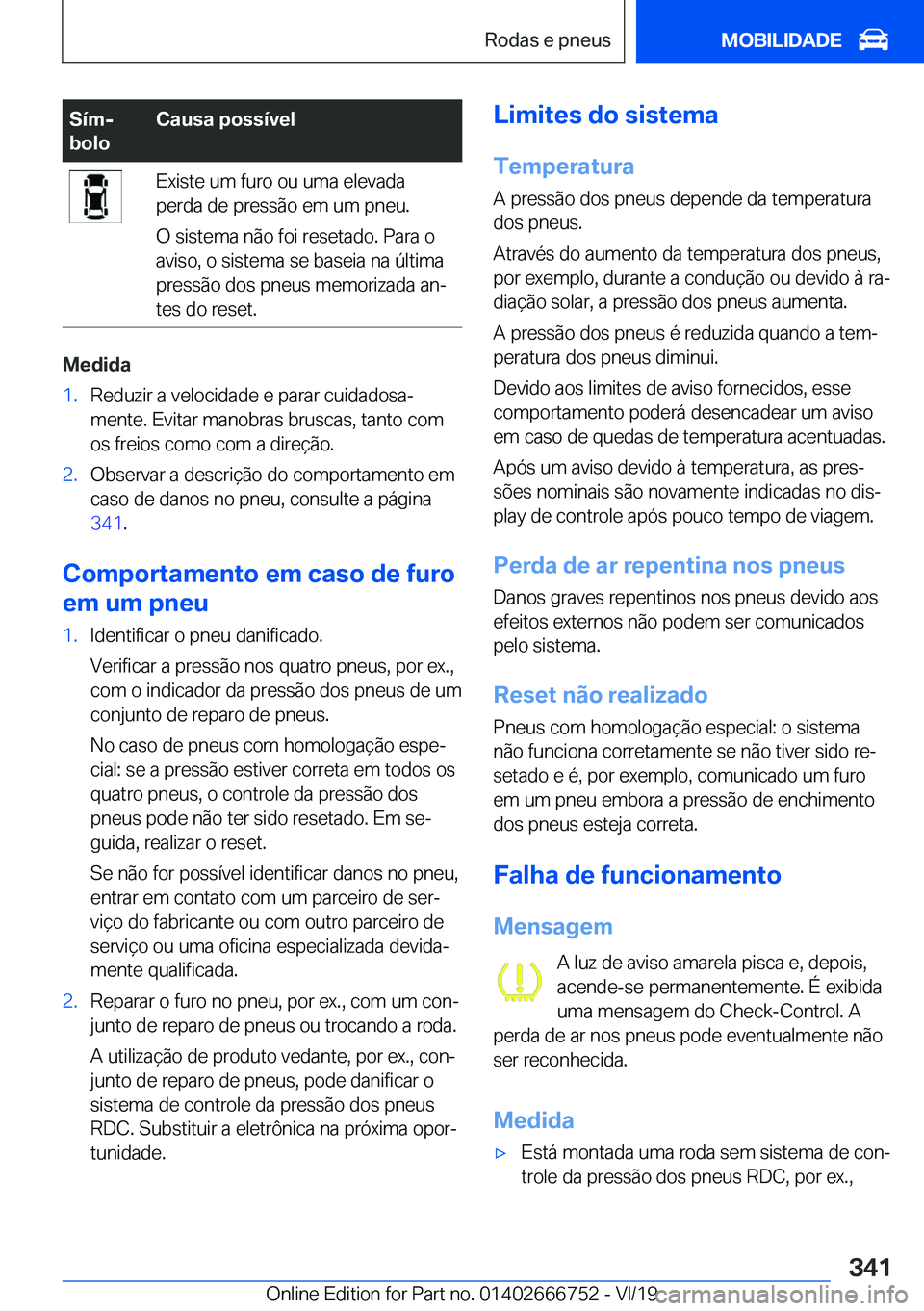 BMW M5 2020  Manual do condutor (in Portuguese) �S�