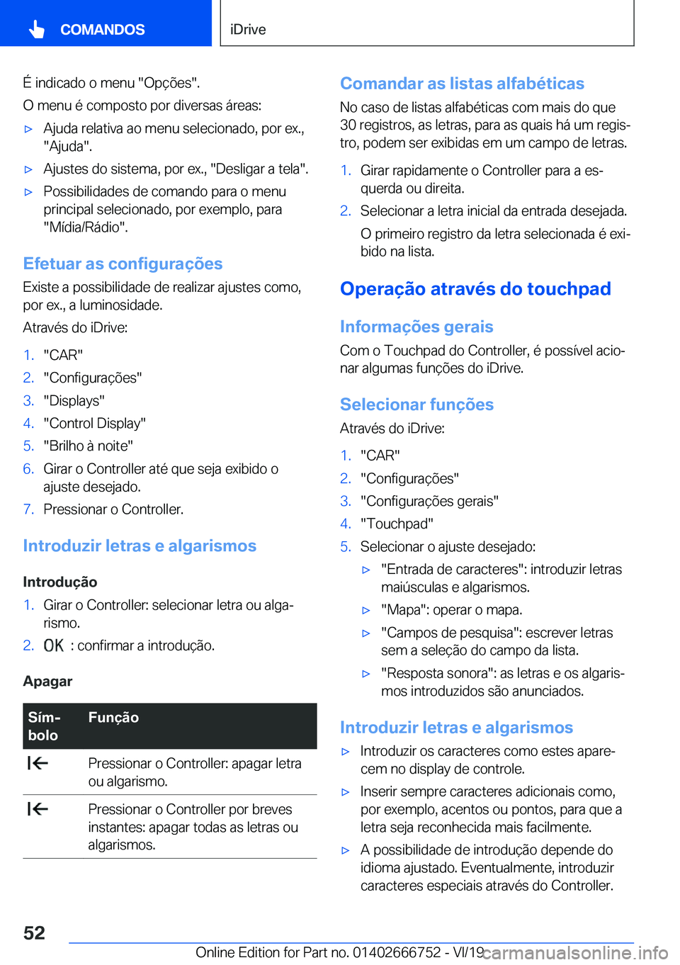 BMW M5 2020  Manual do condutor (in Portuguese) �