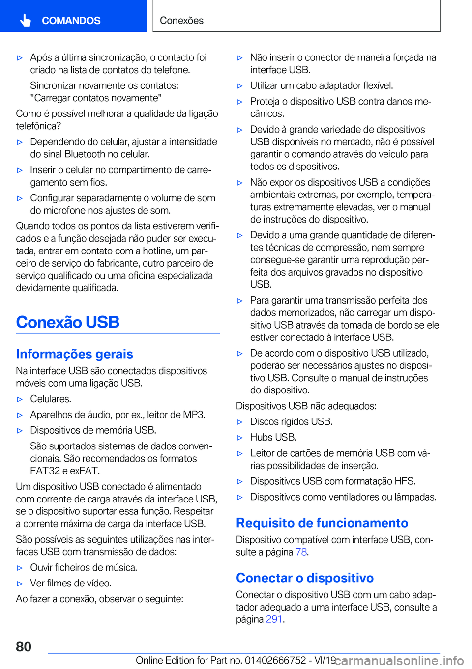 BMW M5 2020  Manual do condutor (in Portuguese) 'x�A�p�ó�s��a��