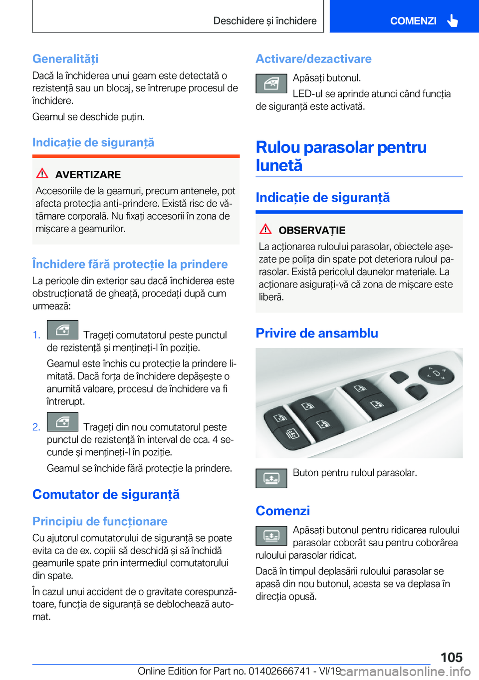 BMW M5 2020  Ghiduri De Utilizare (in Romanian) �G�e�n�e�r�a�l�i�t�