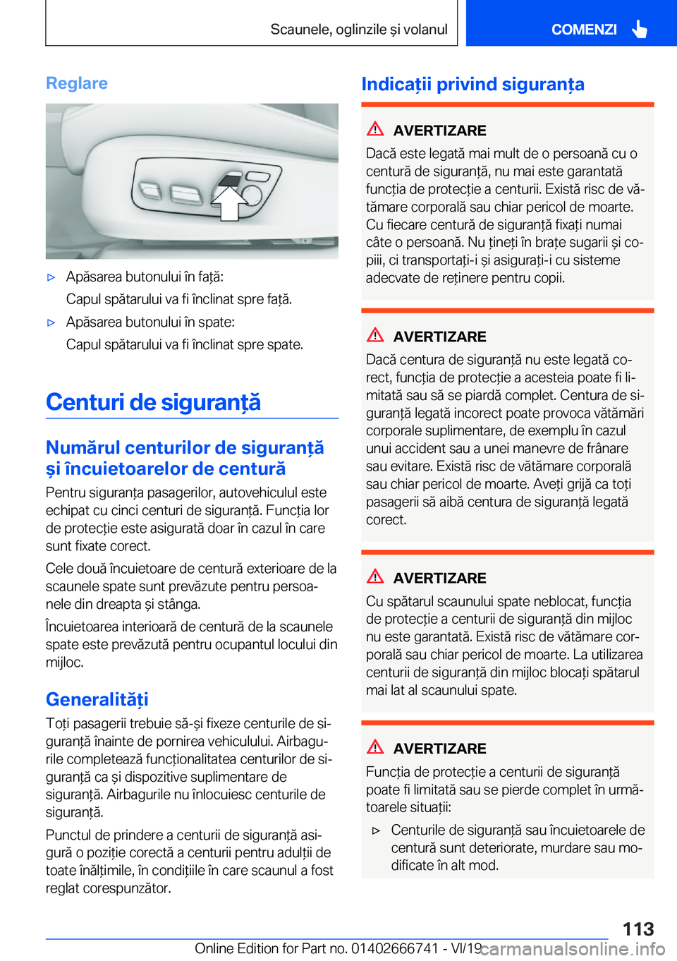 BMW M5 2020  Ghiduri De Utilizare (in Romanian) �R�e�g�l�a�r�e'x�A�p�