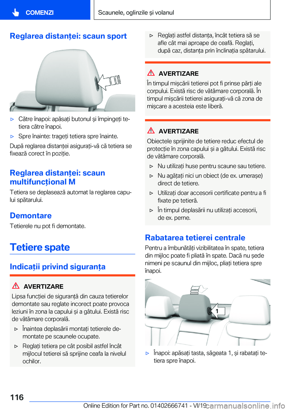 BMW M5 2020  Ghiduri De Utilizare (in Romanian) �R�e�g�l�a�r�e�a��d�i�s�t�a�n�e�i�:��s�c�a�u�n��s�p�o�r�t'x�C�
