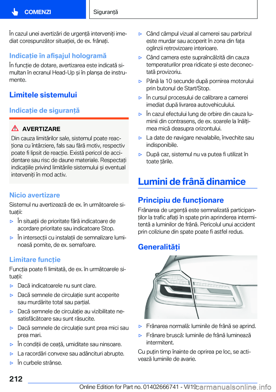 BMW M5 2020  Ghiduri De Utilizare (in Romanian) �