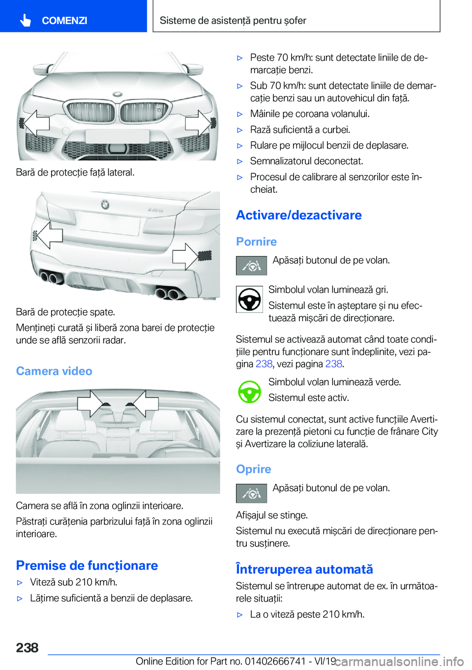 BMW M5 2020  Ghiduri De Utilizare (in Romanian) �B�a�r�