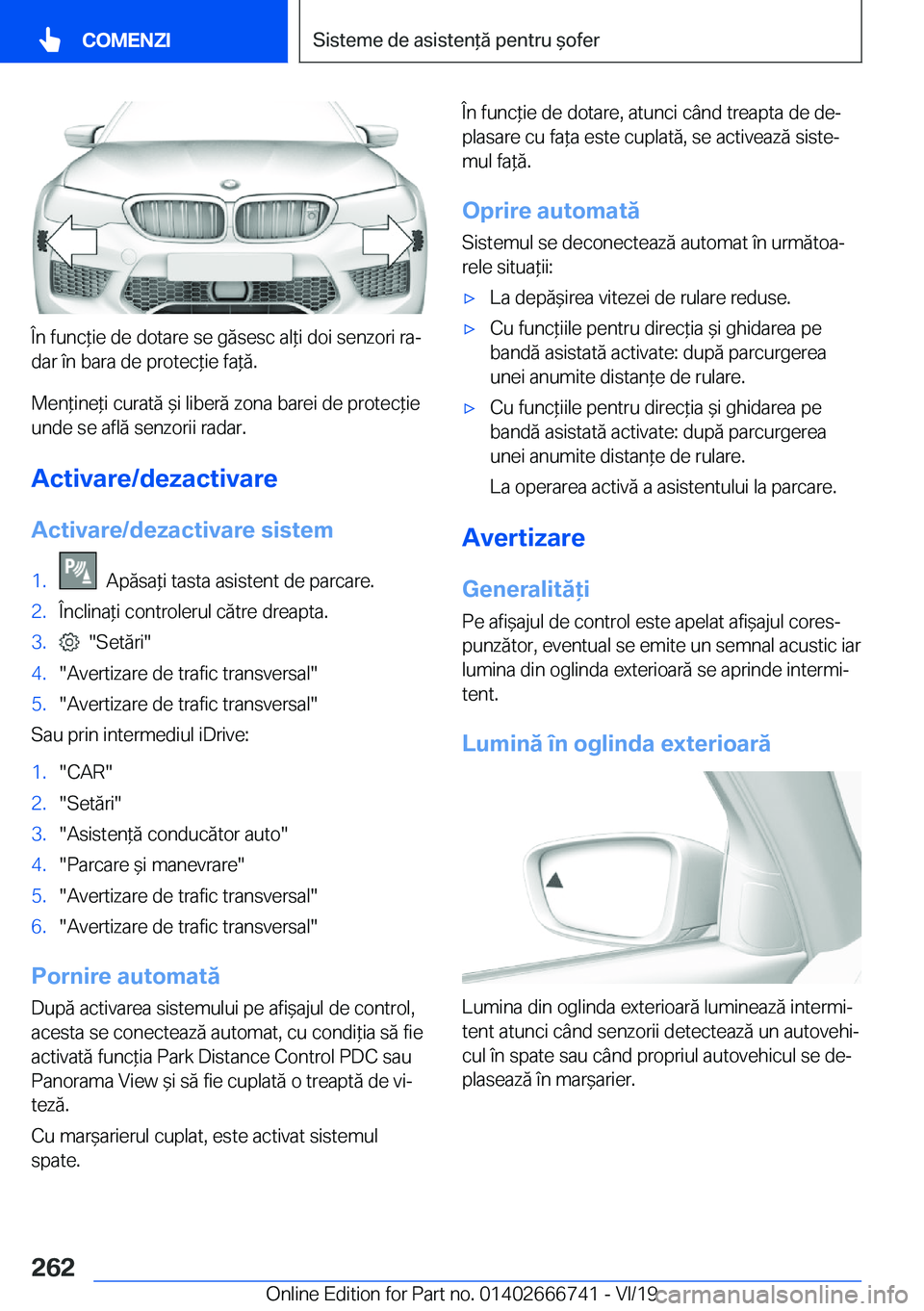 BMW M5 2020  Ghiduri De Utilizare (in Romanian) �